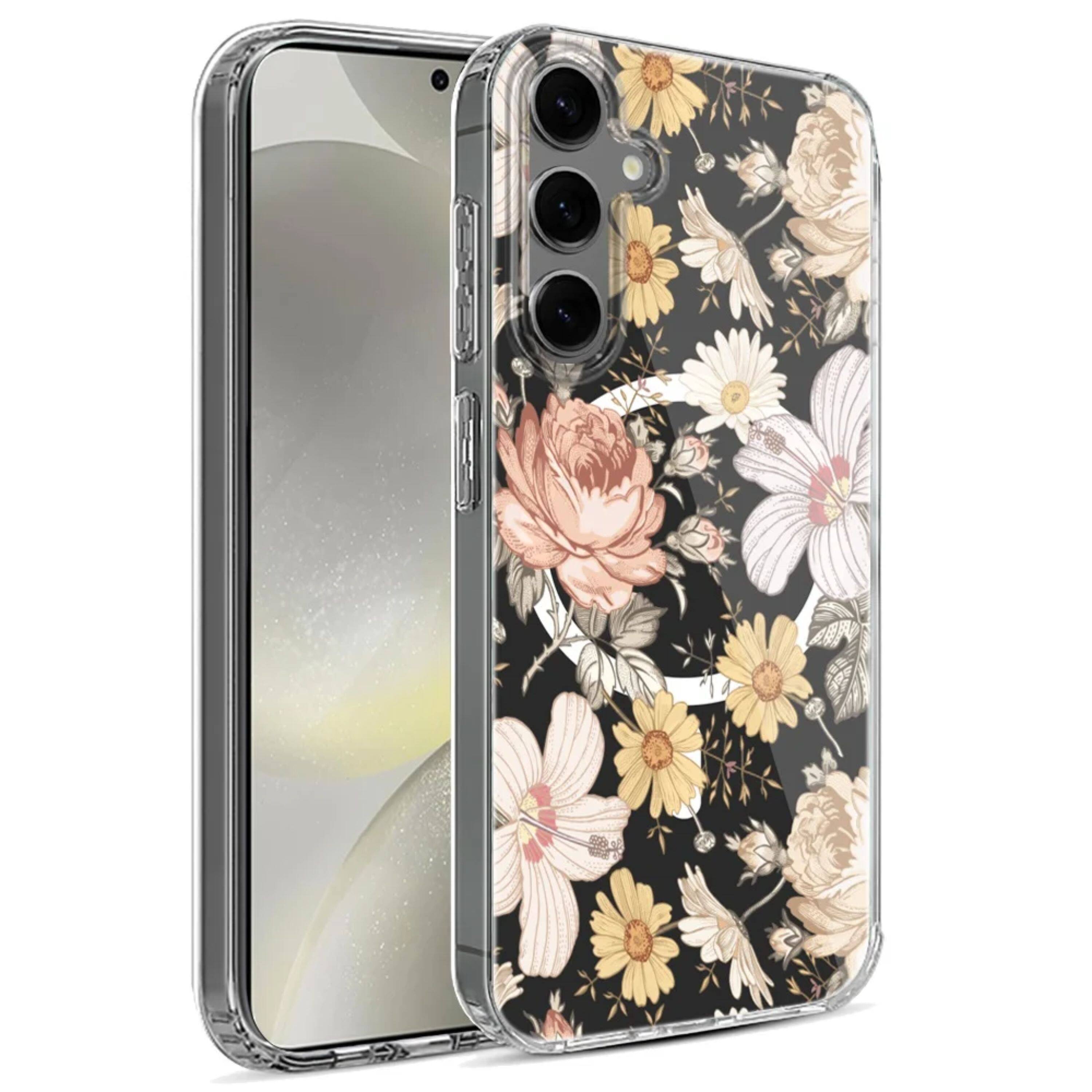 Angle. Kitcheniva - Unique Design Cover Plus Tempered Glass For Samsung S25/S24 Case Magnetic Circle G - Multicolor.