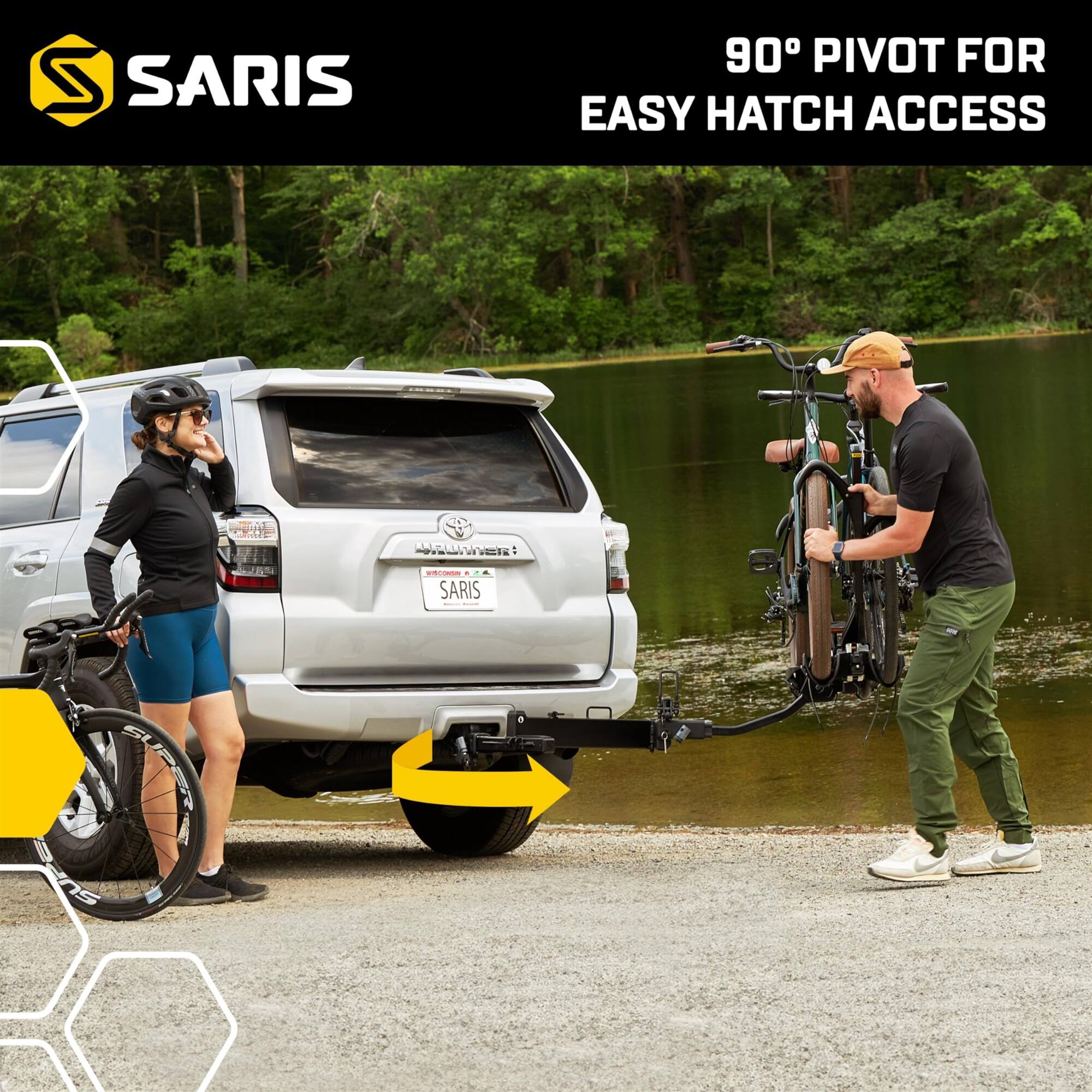 S SARIS 90° PIVOT FOR EASY HATCH ACCESS