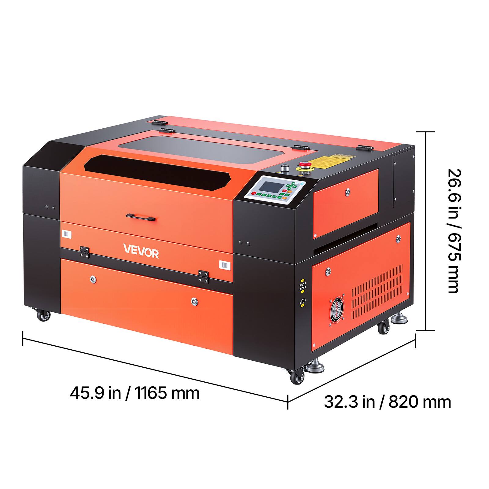 VEVOR 2 - 0

- 26.6 in / 675 mm
- 45.9 in / 1165 mm
- 32.3 in / 820 mm