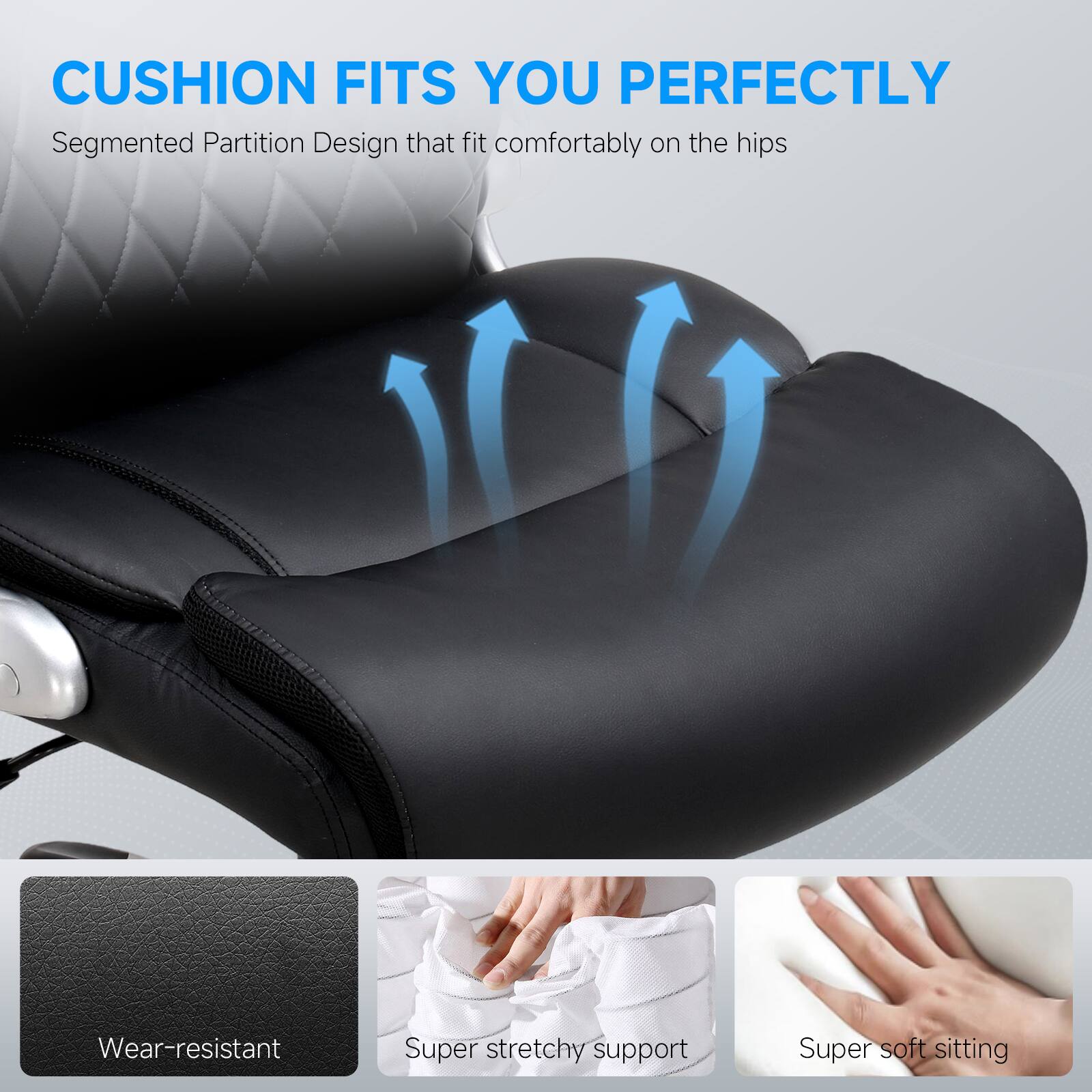 Cushion Fits You Perfectly: Segmented Partition Design that Fits Comfortably on the Hips, Wear-resistant, Super Stretchy Support, Super Soft Sitting.