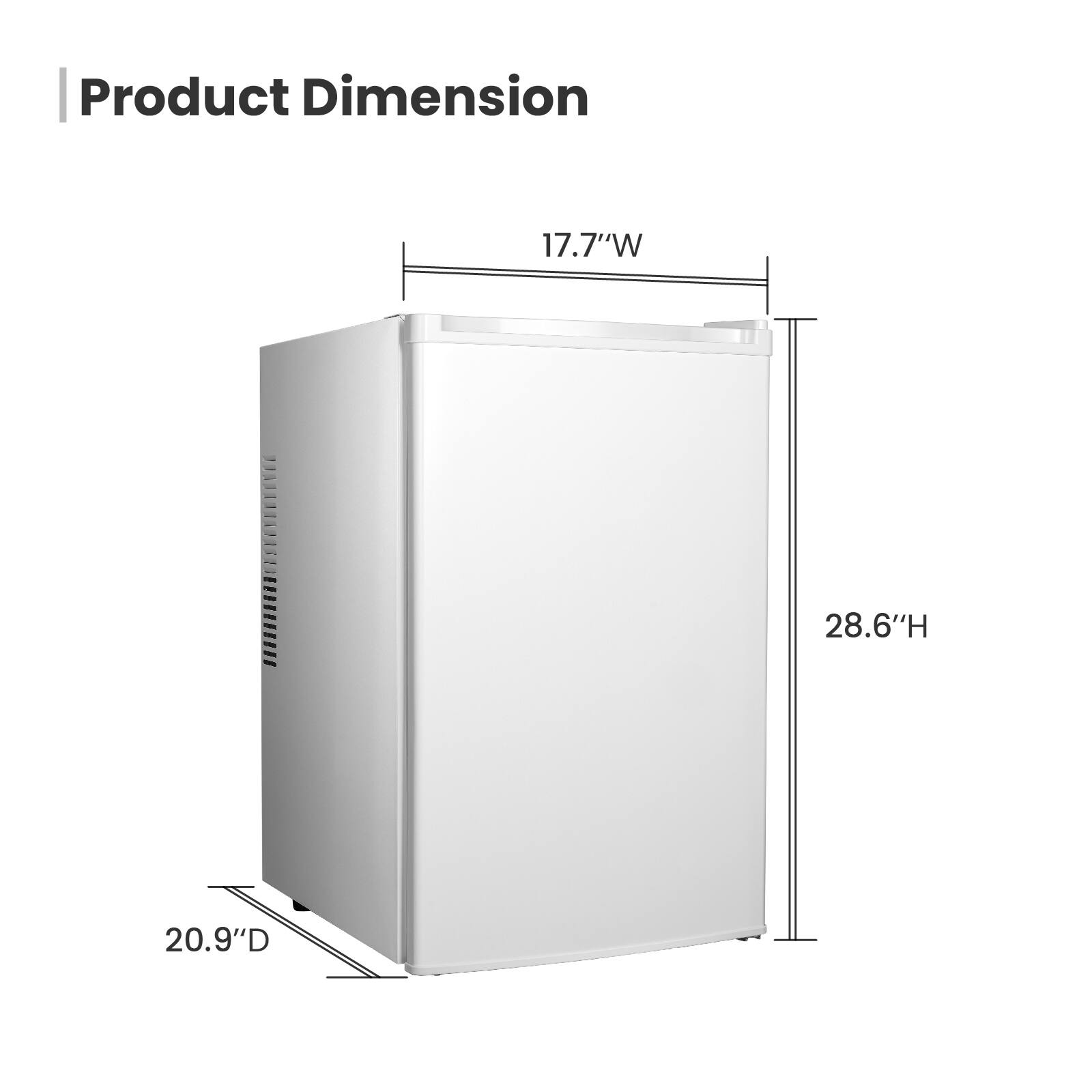 Product Dimension: 17.7"W x 28.6"H x 20.9"D
