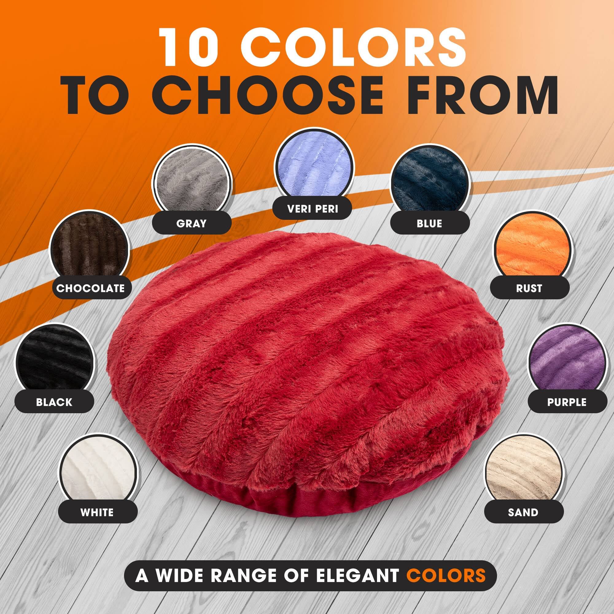10 COLORS TO CHOOSE FROM

GRAY
VERI PERI
BLUE
CHOCOLATE
RUST
BLACK
PURPLE
WHITE
SAND

A WIDE RANGE OF ELEGANT COLORS