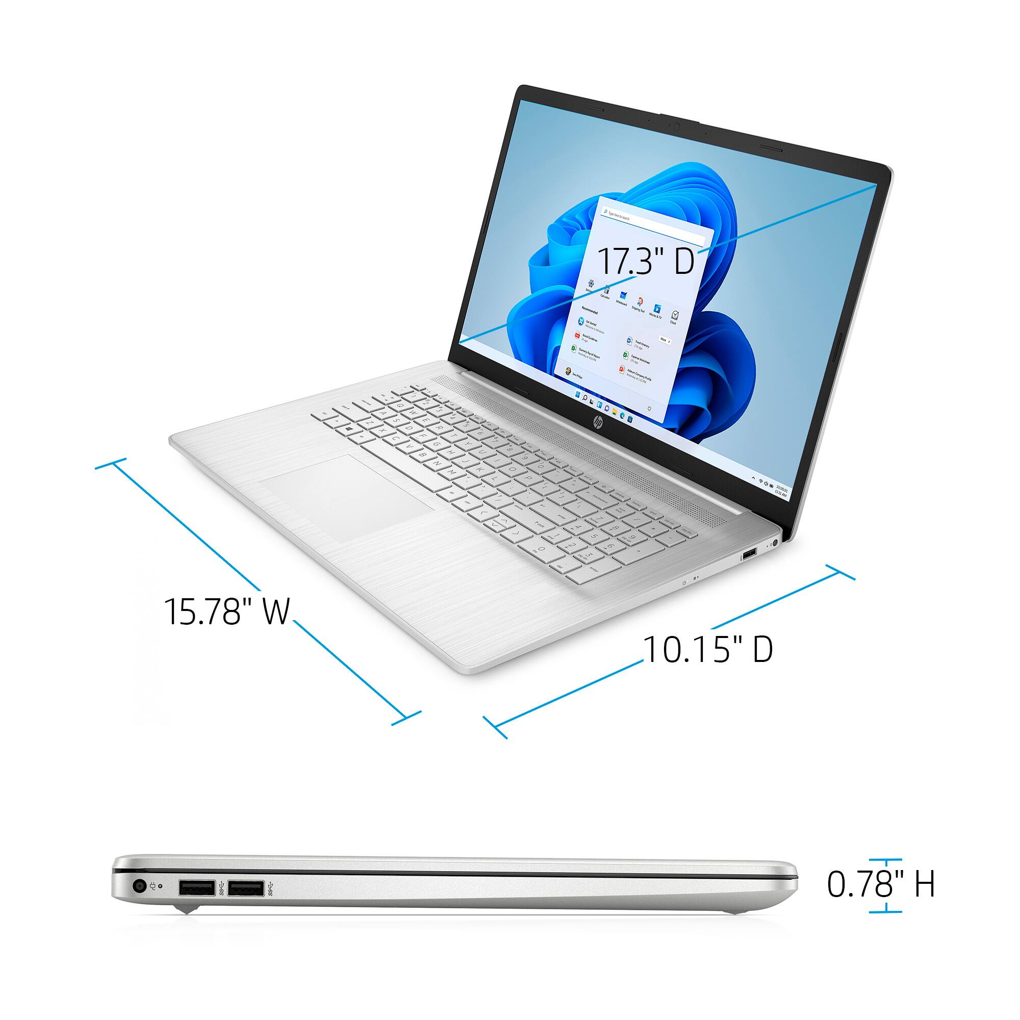 Alt View 3. HP - 17.3" Laptop - Intel Core i5 - 8GB Memory - 256GB SSD.