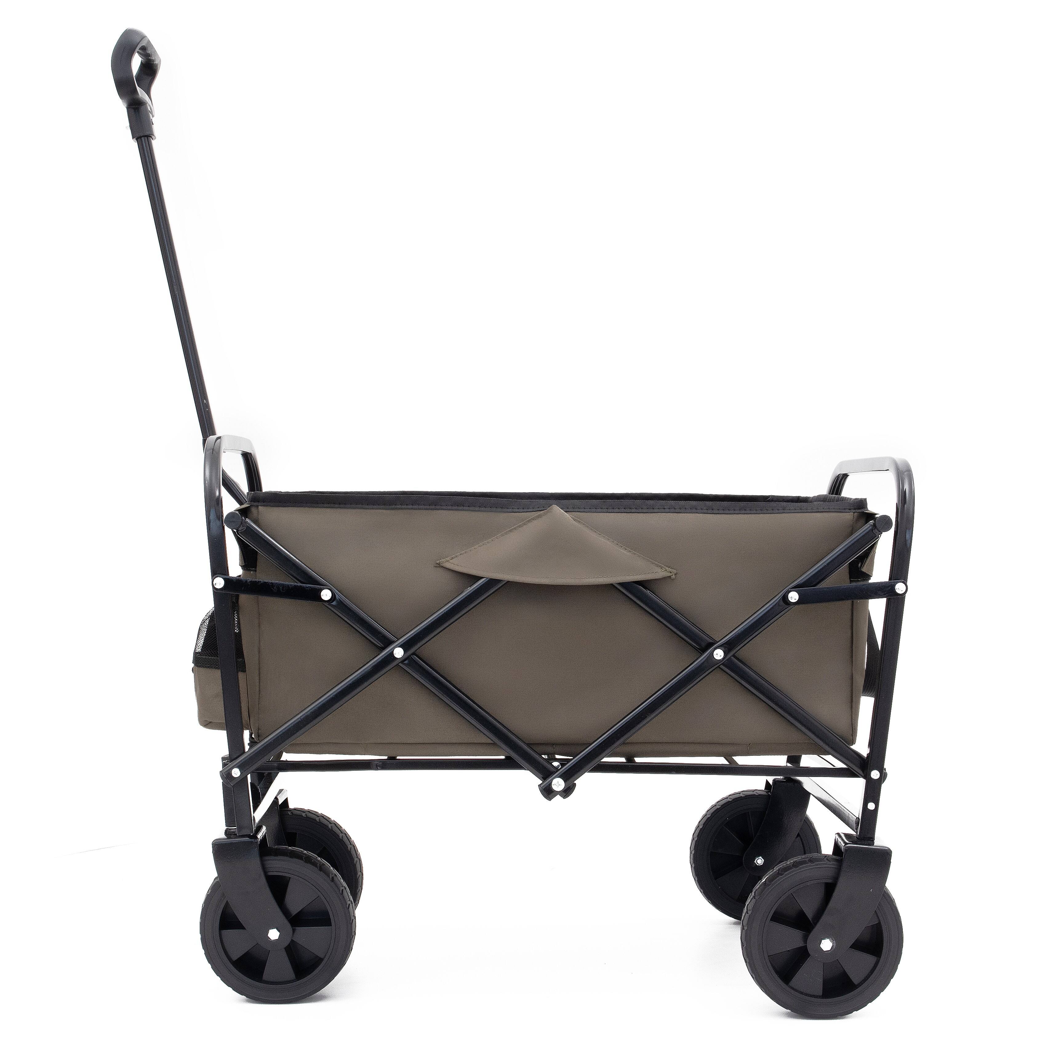 Alt View 2. Mondawe - Extendable Collapsible Wagon Utility Carts w/ 225LBS Capacity, 360° Wheels - Gray.