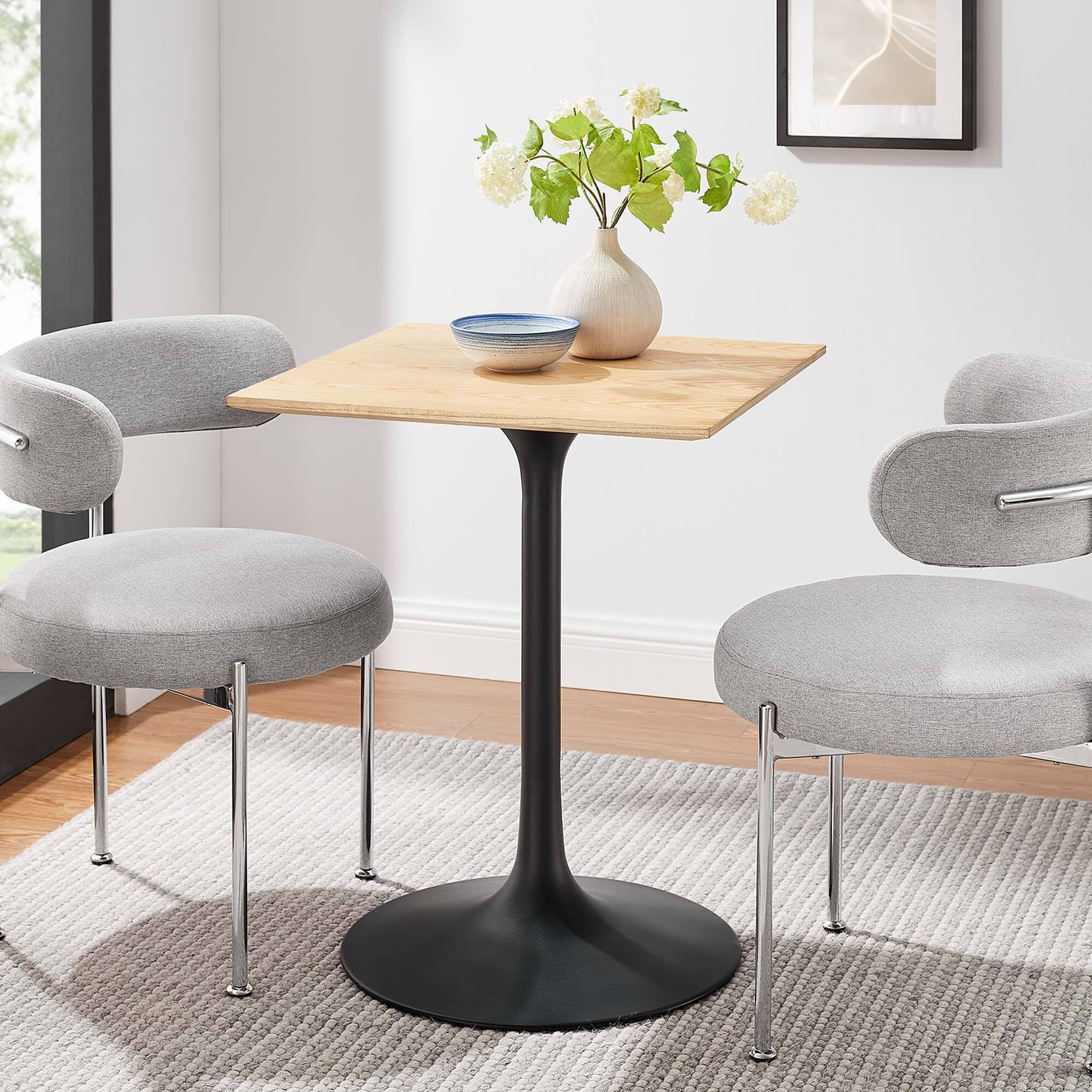 Modway - Lippa Square Wood Dining Table - Black Natural