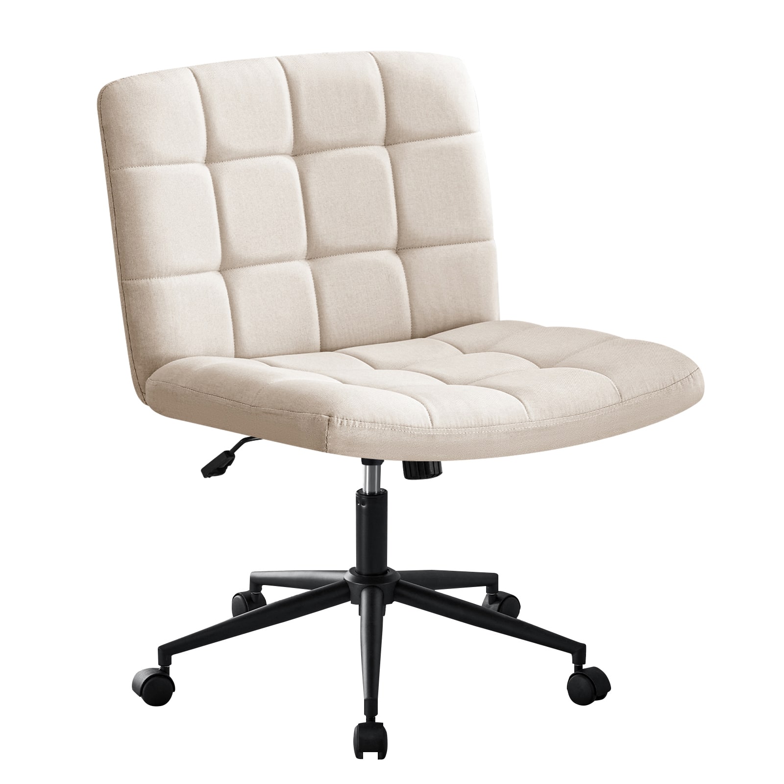Spaco - Executive Office Armless Ergonomic Chair, Adjustable Lumbar Support, Height and 360 Swivel,for Home Office Study - Beige