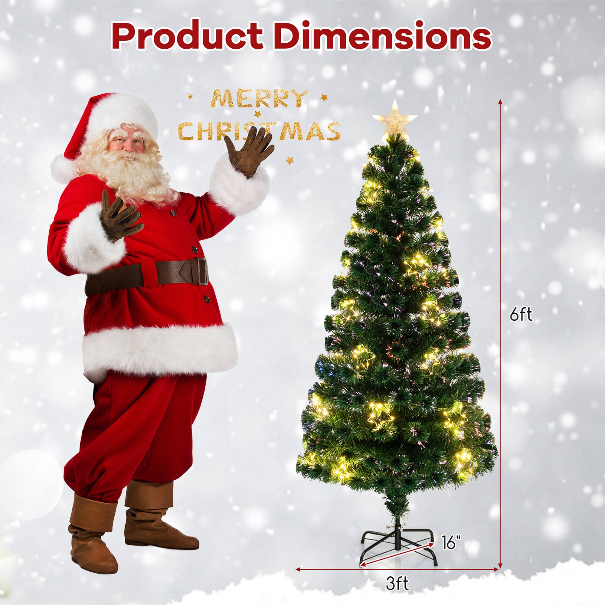 Product Dimensions

MERRY CHRISTMAS

6ft

16"

3ft