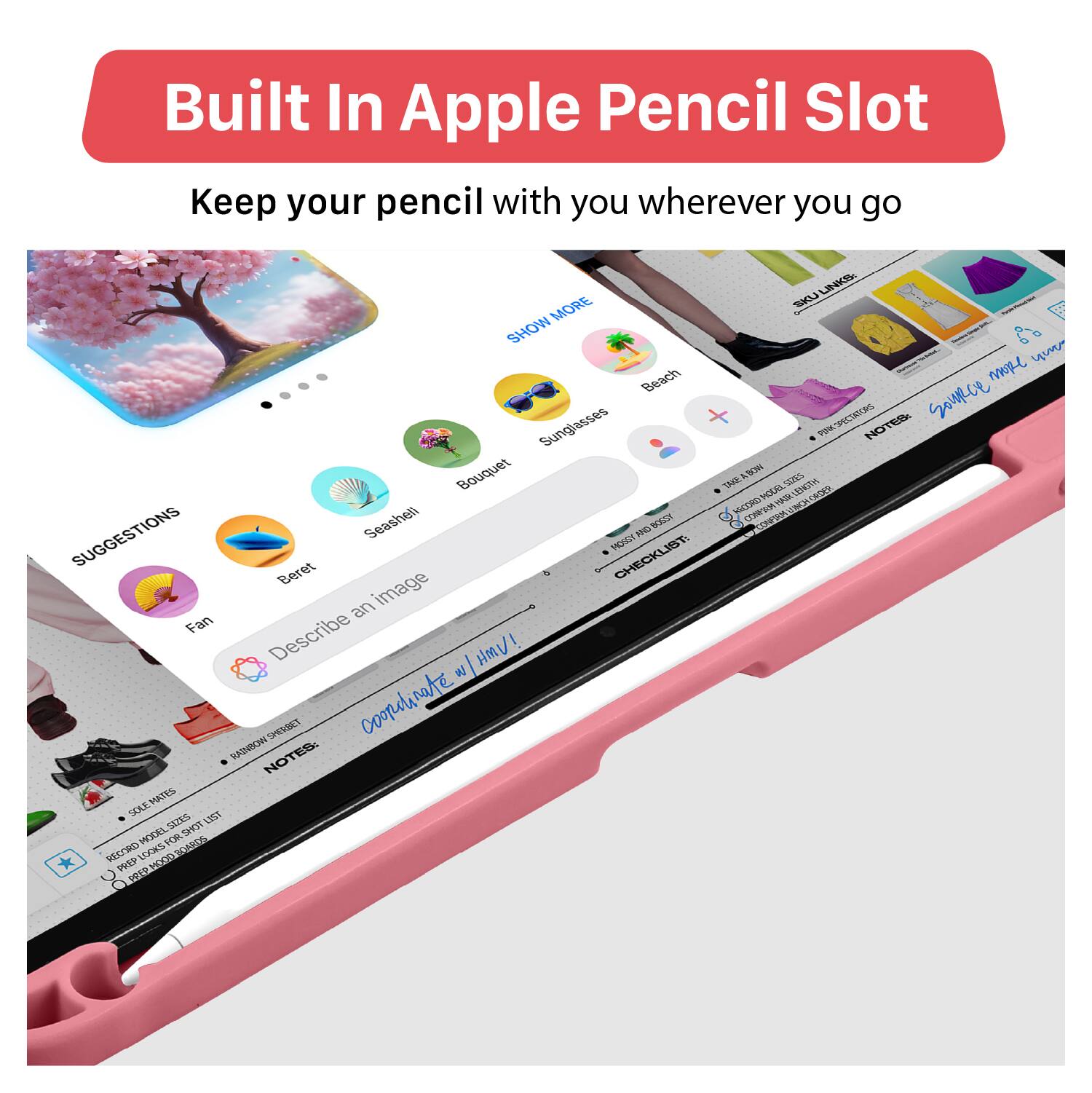 Built In Apple Pencil Slot  
Keep your pencil with you wherever you go