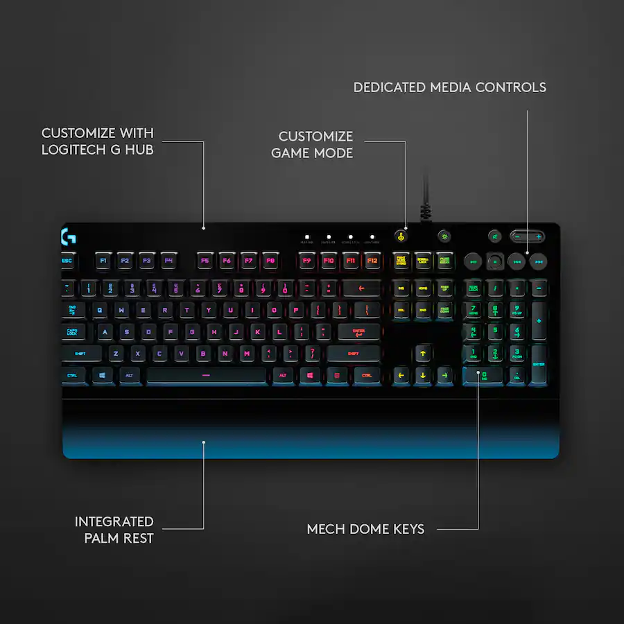 Logitech Prodigy G213 Full size Wired Membrane Gaming Keyboard