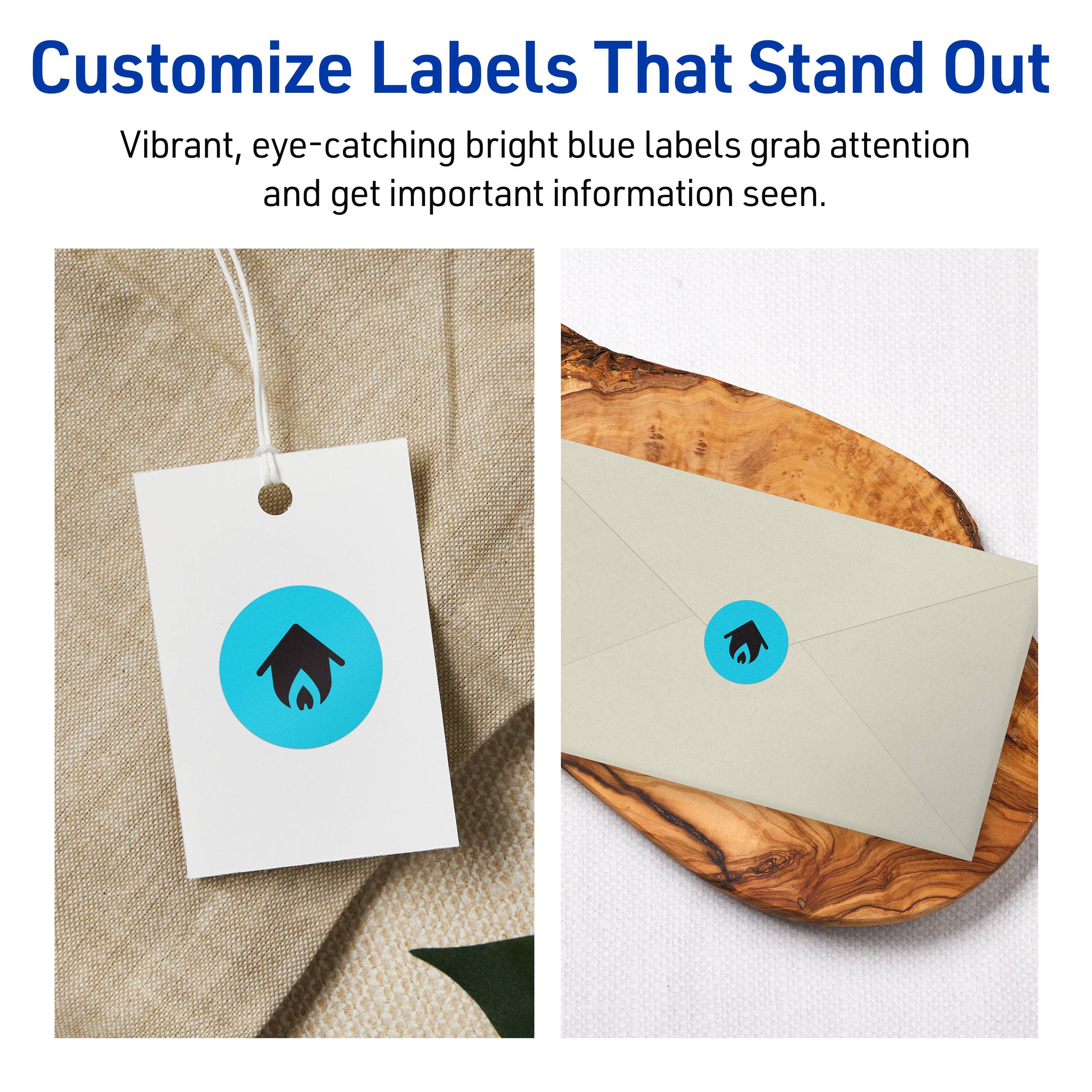 Customize Labels That Stand Out

Vibrant, eye-catching bright blue labels grab attention and get important information seen.