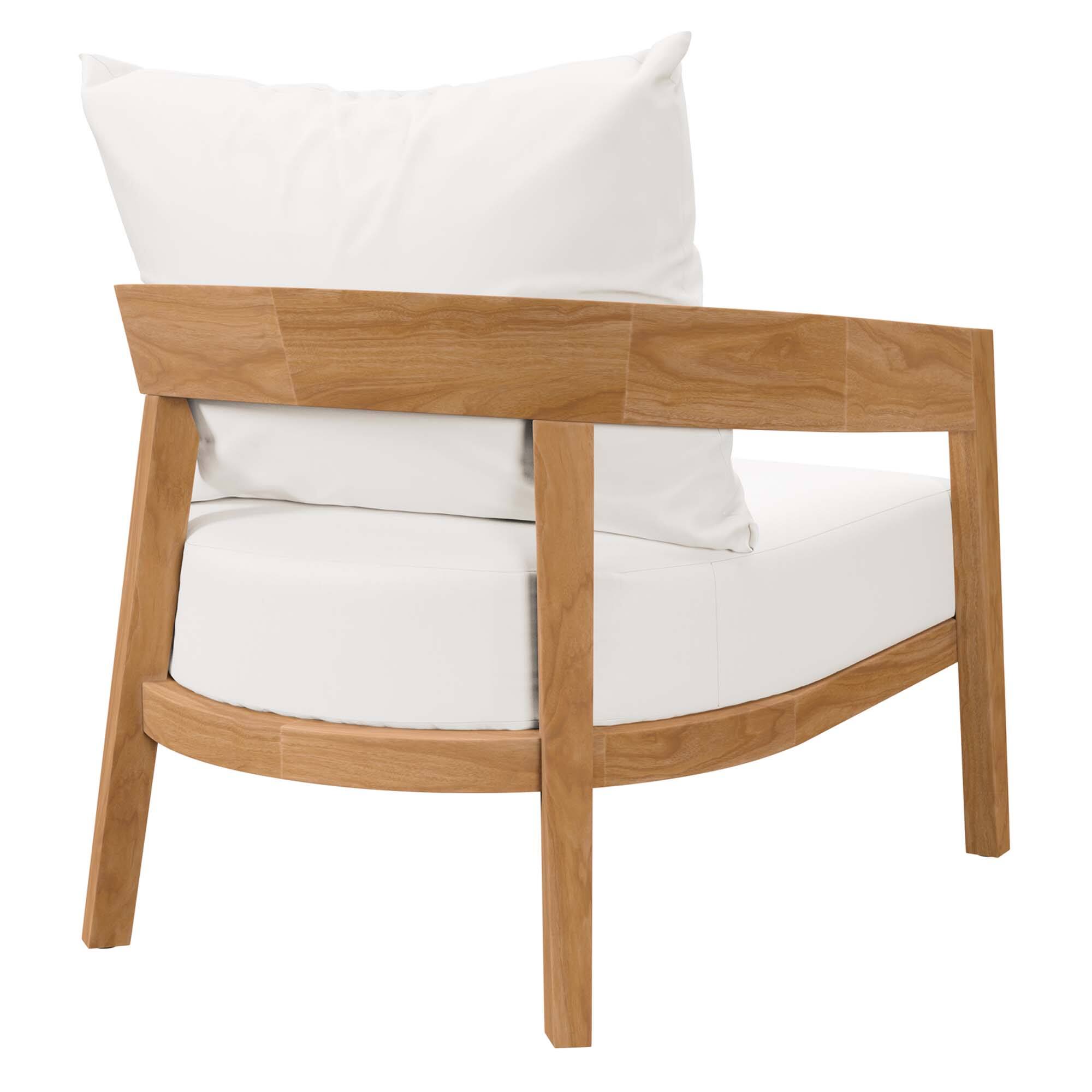 Back. Modway - Brisbane Teak Wood Outdoor Patio Armchair by Modway - Natural White.