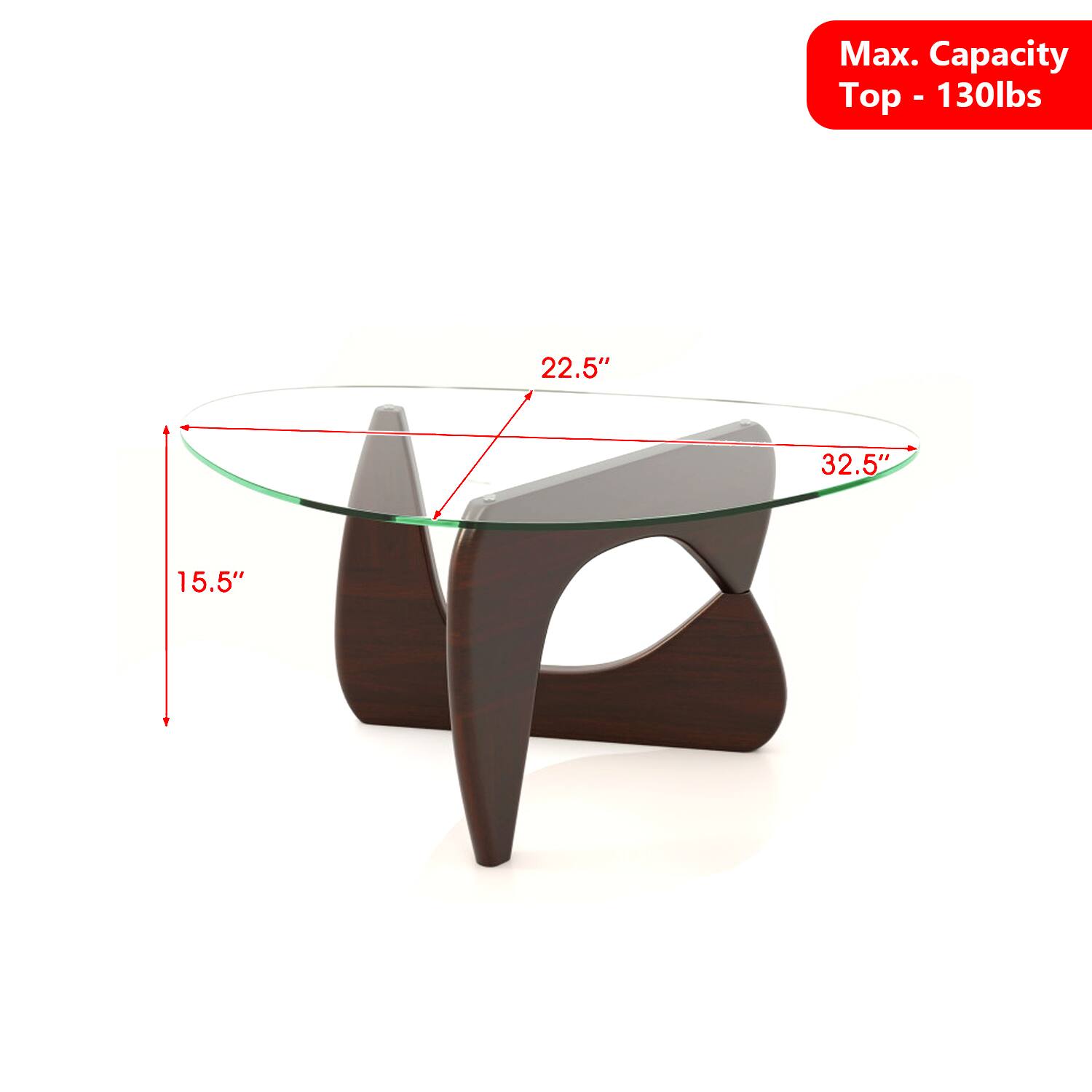 Max. Capacity Top - 130lbs  
22.5" 32.5" 15.5"