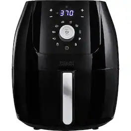 CRUX - 6 Quart Digital Air Fryer with Nonstick Removable Dishwasher Safe Pan and Crisping Tray 17230 - Black