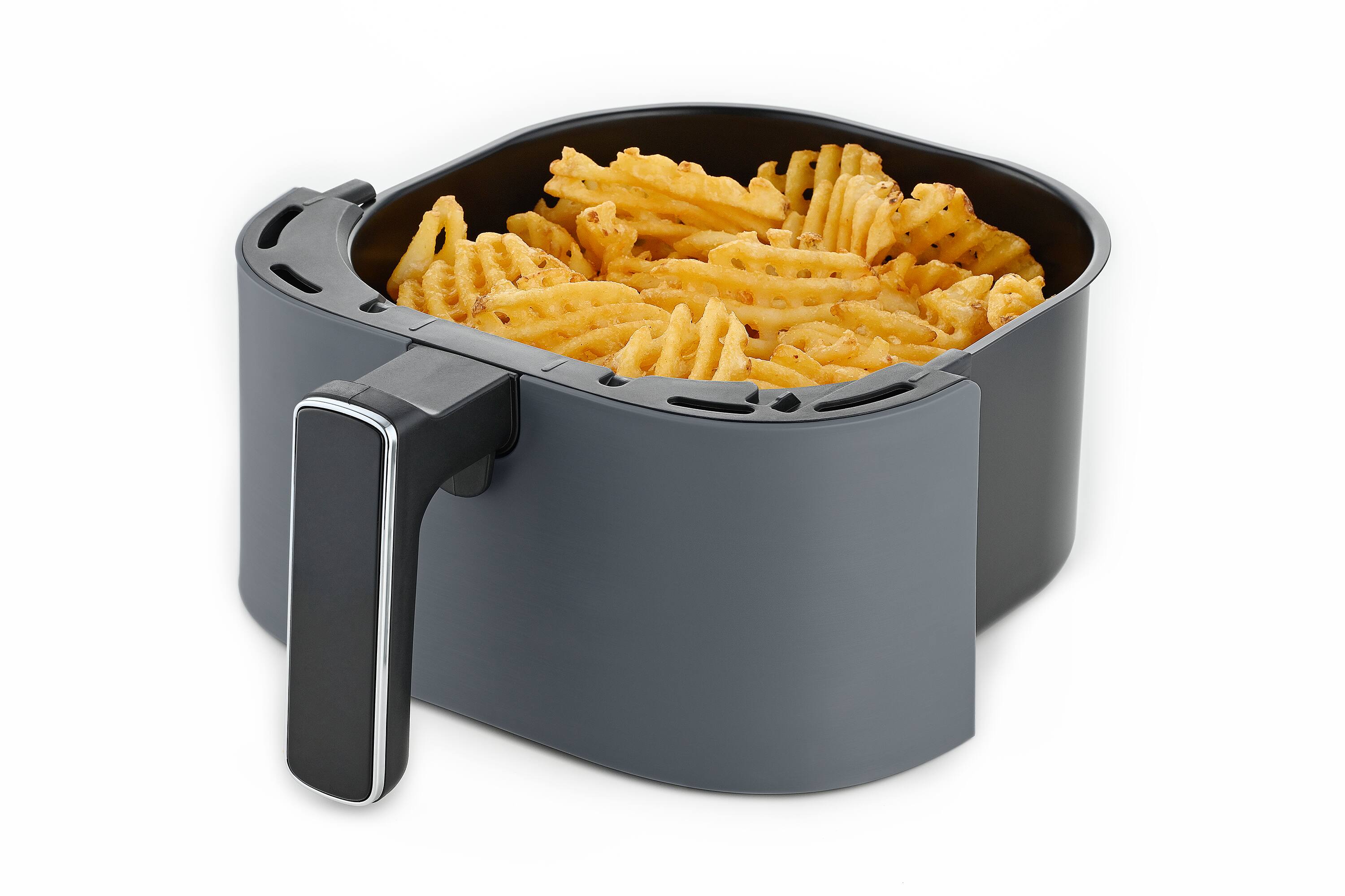 Back. Tru - 4 Quart Digital Air Fryer - Black.