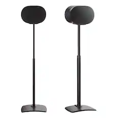 Front. Sanus - Sanus Height-Adjustable Speaker Stands for Sonos Era 300 - Pair - Black.