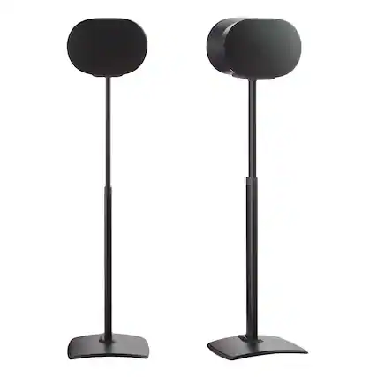 Front. Sanus - Sanus Height-Adjustable Speaker Stands for Sonos Era 300 - Pair - Black.