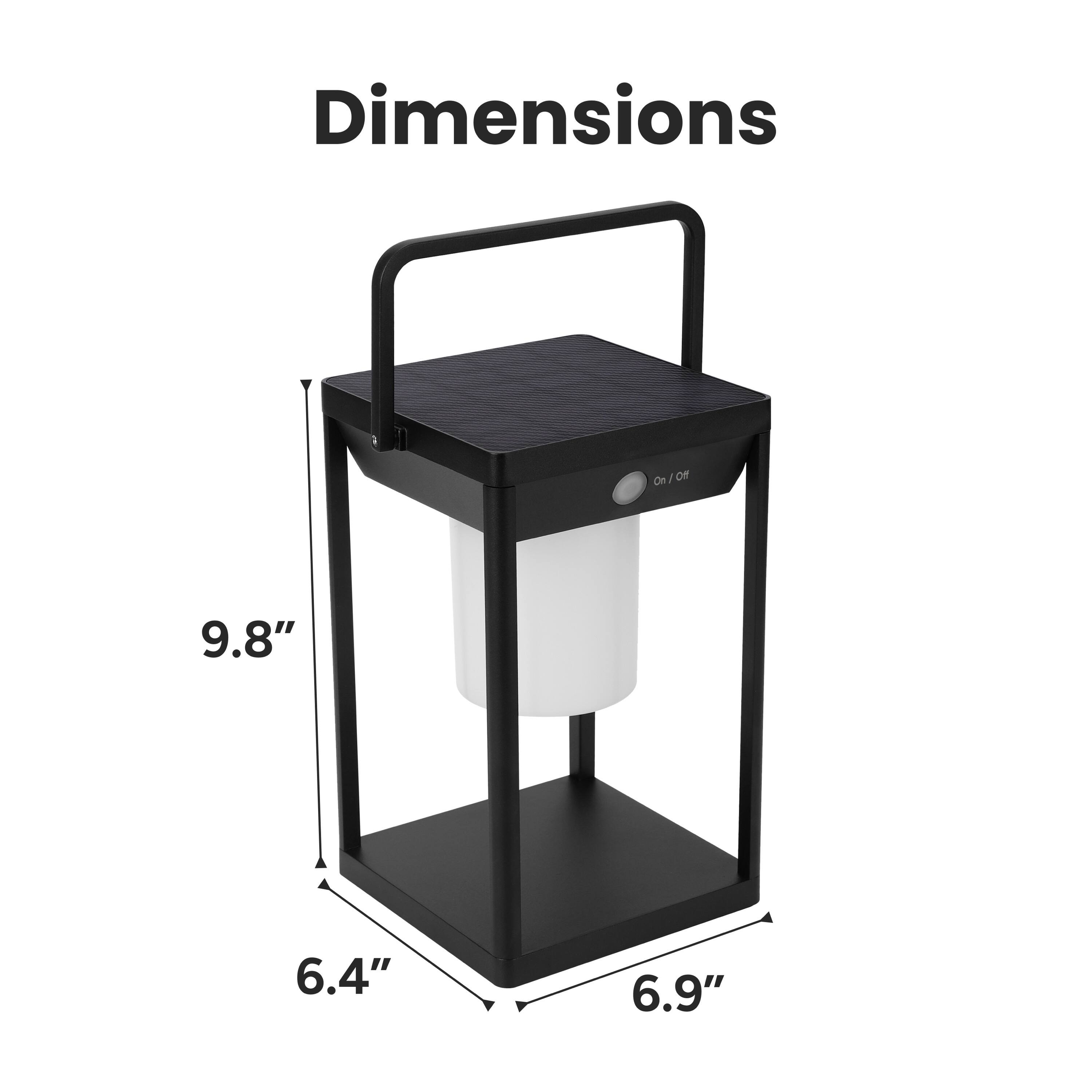 Dimensions  
On / Off  
9.8"  
6.4"  
6.9"