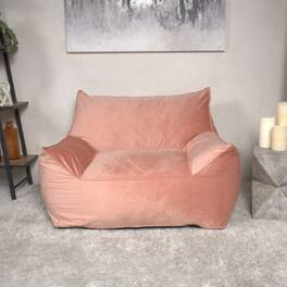 GOODSILO - Luxurious Velveteen Bean Bag Chair with Comfortable Armrests for Cozy Seating - Pink
