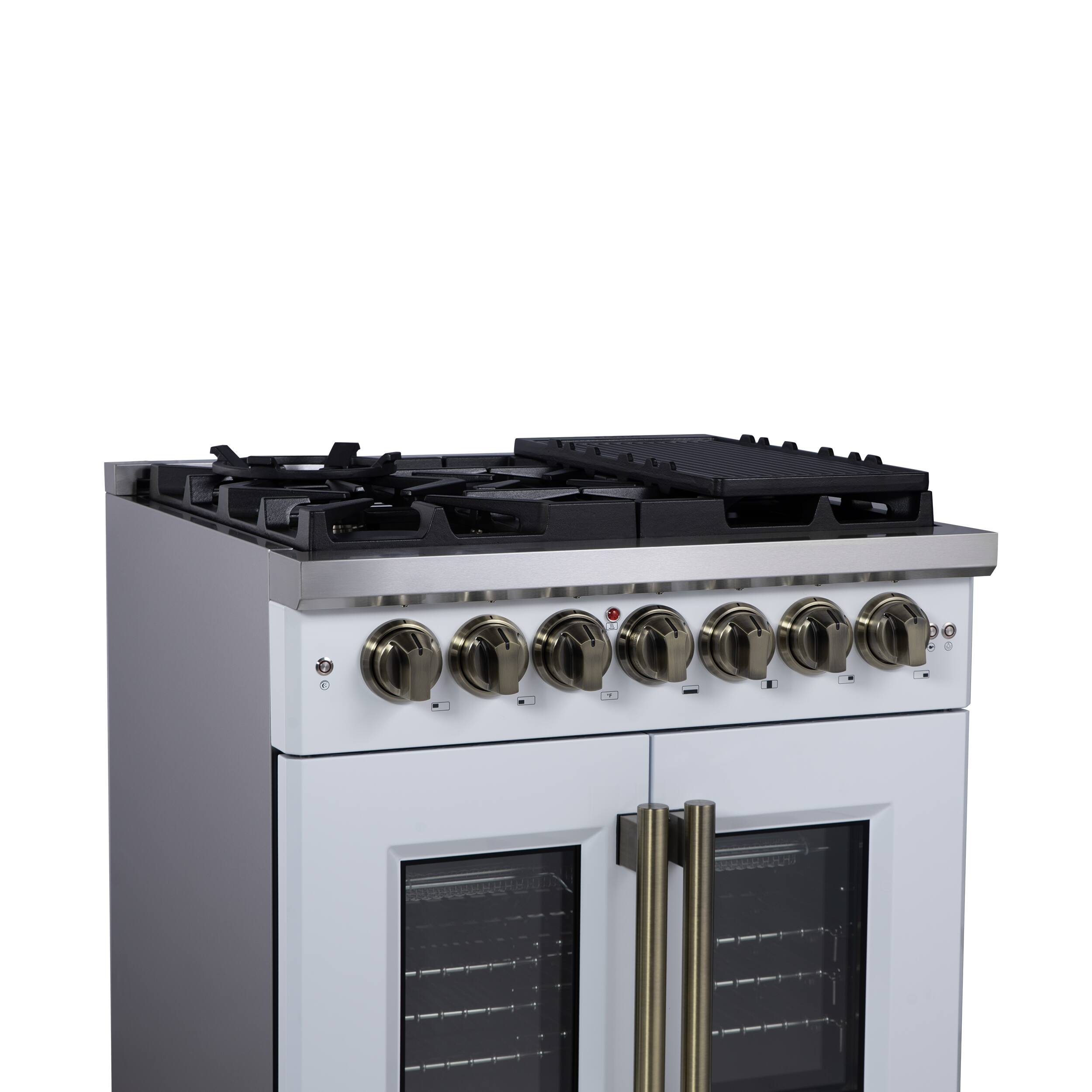 Alt View 5. Forno Appliances - Capriasca 4.32 Cu. Ft. Dual Fuel Range with French Door Design - White.