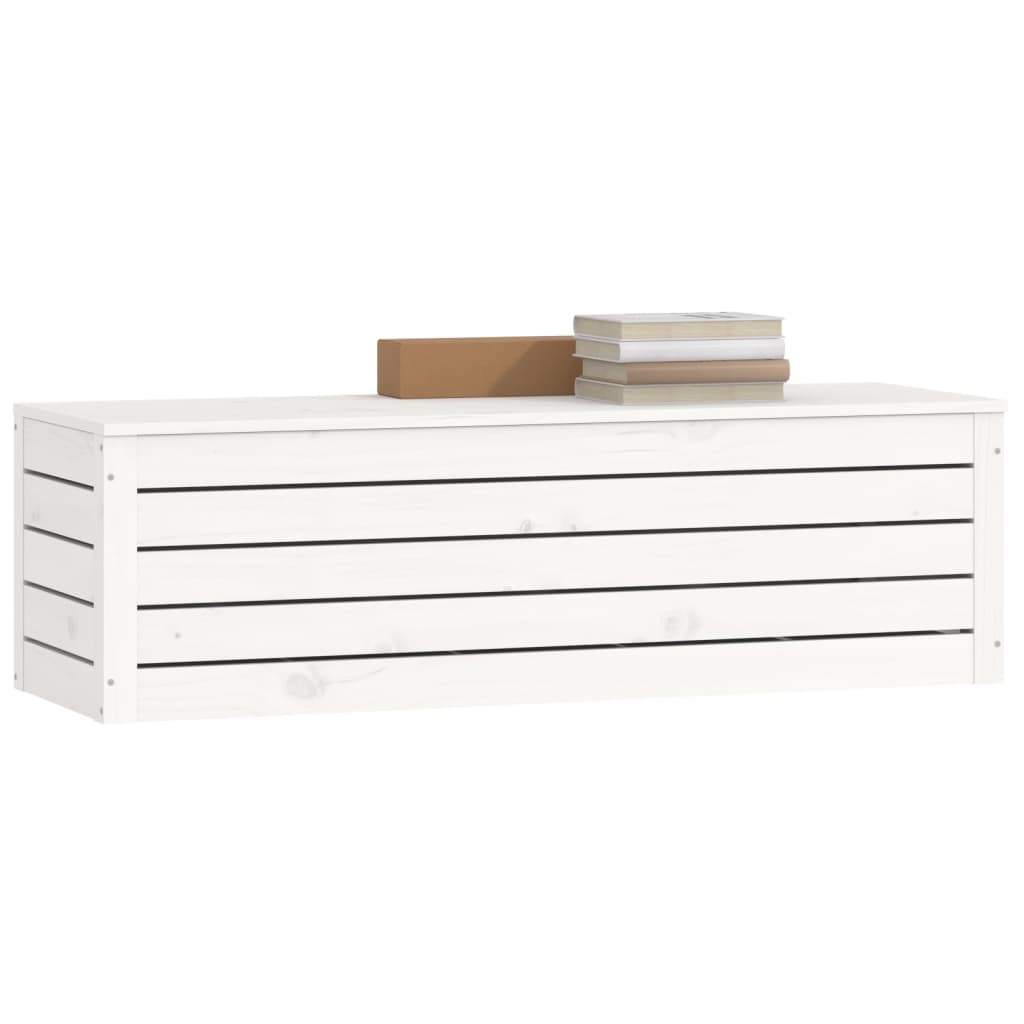 Alt View 3. Boyel Living - 43 in.W Solid Pine Wood Storage Box Rustic Style Indoor Outdoor Ample Storage in White - White.