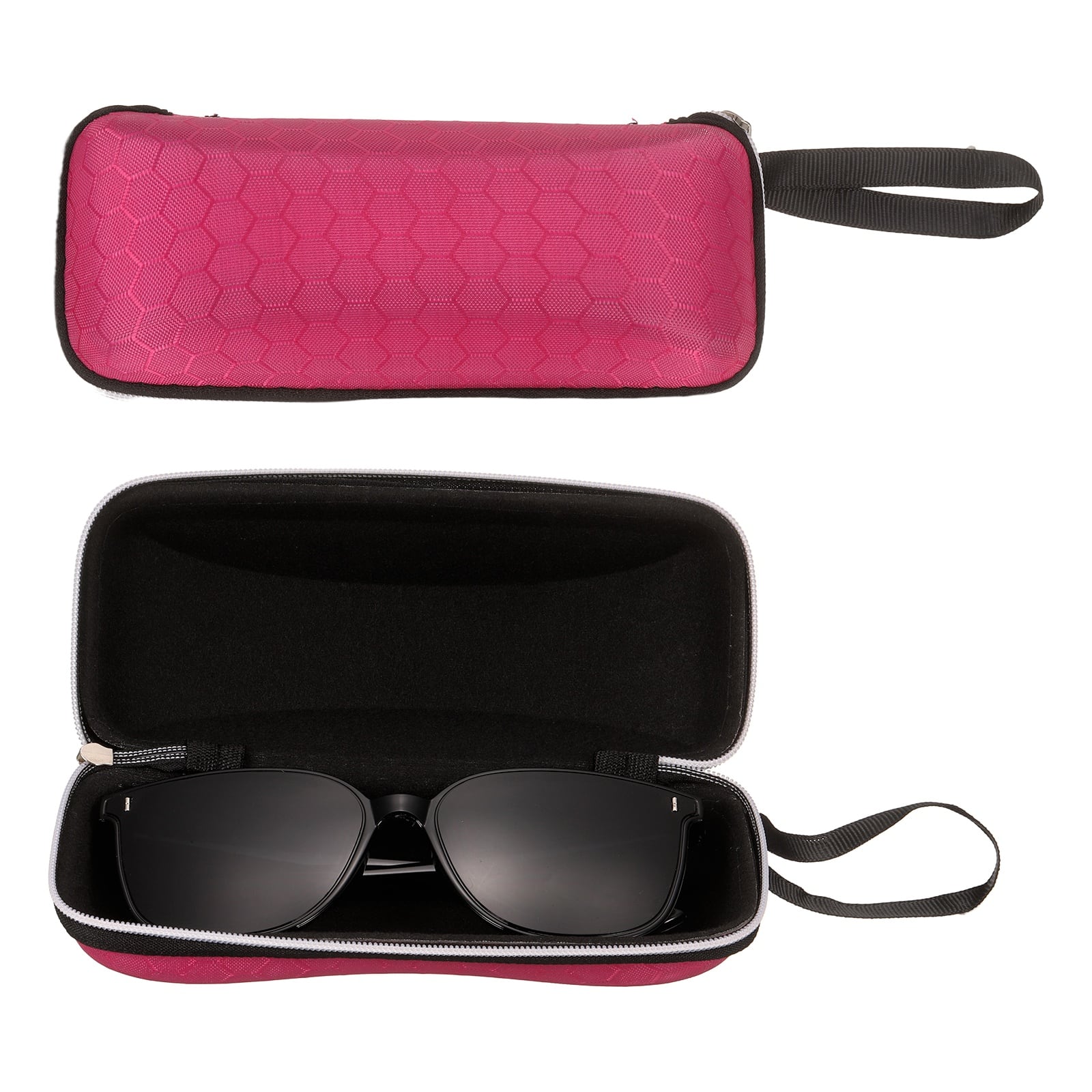 Happy　ショルダーバッグとメガネケース Unique Bargains 2pcs Sunglasses Soft Case Hexagonal Hard Shell