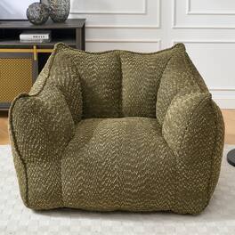 GOODSILO - Premium Square Lazy Sofa Chair with High-Resilience Foam for Living Room and Bedroom Comfort - Olive Green