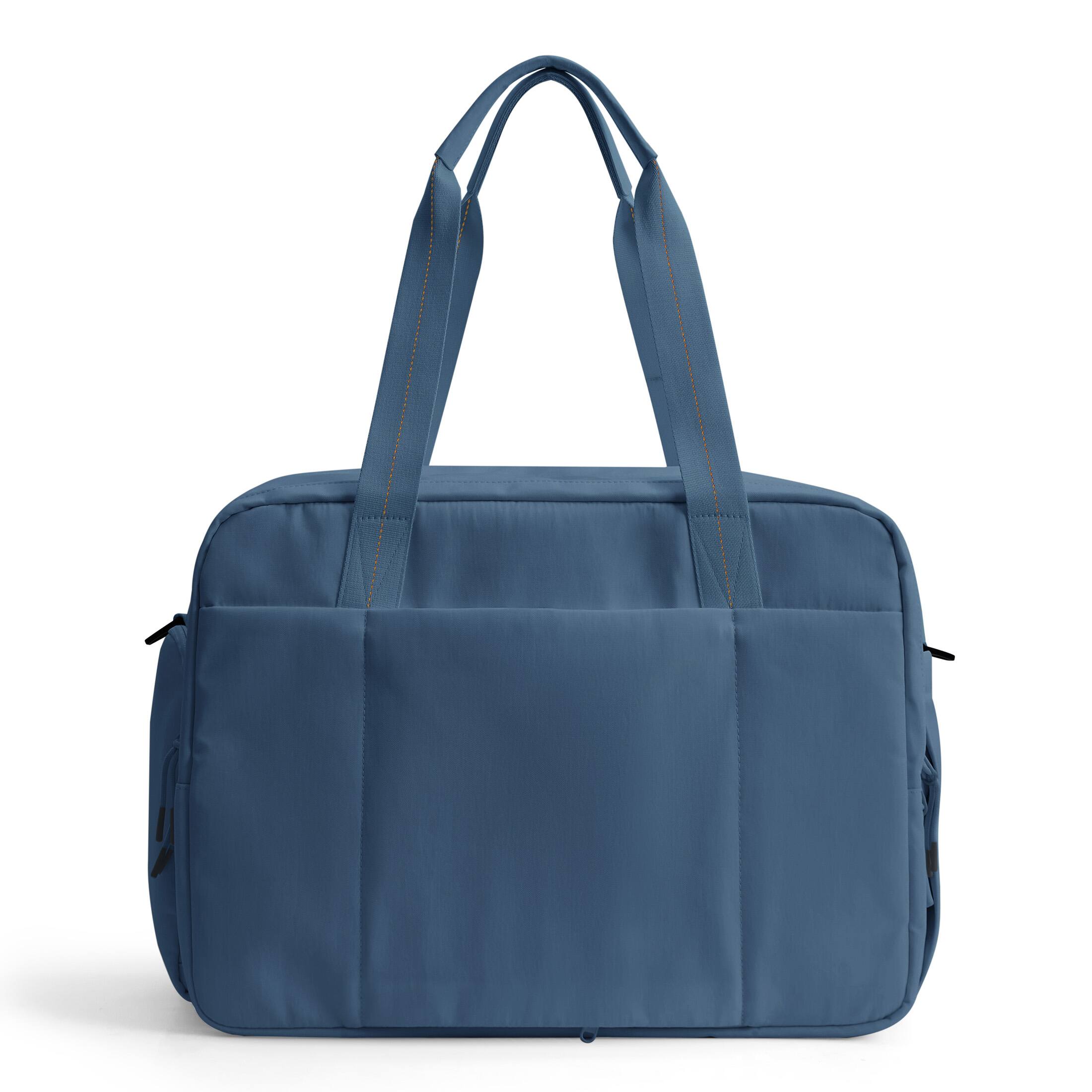 Back. Bagsmart - Moss 30L Weekender Duffle Bag, Water-Resistant Overnight Bag with 15.6" Laptop Compartment for Travel & Commute - Spruce Blue.