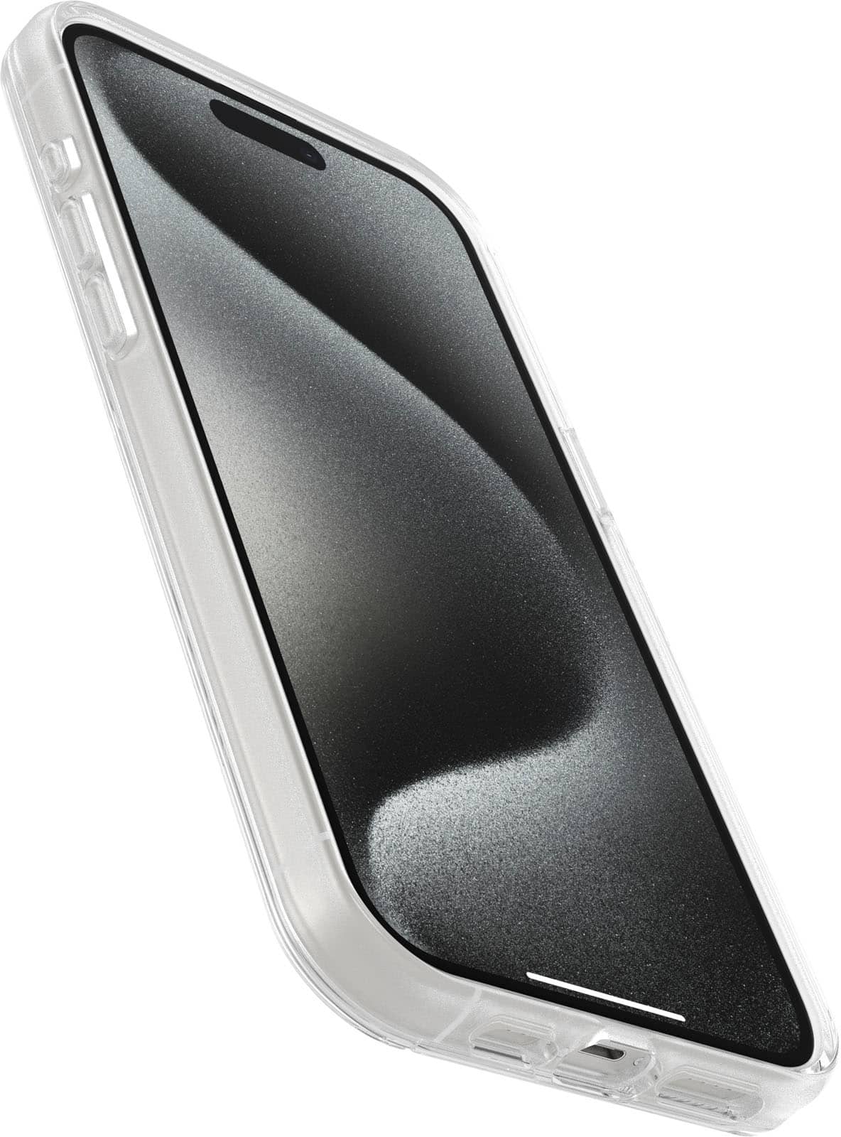 Angle. OtterBox - Symmetry Series Hard Shell for MagSafe for Apple iPhone 15 Pro Max - Clear.