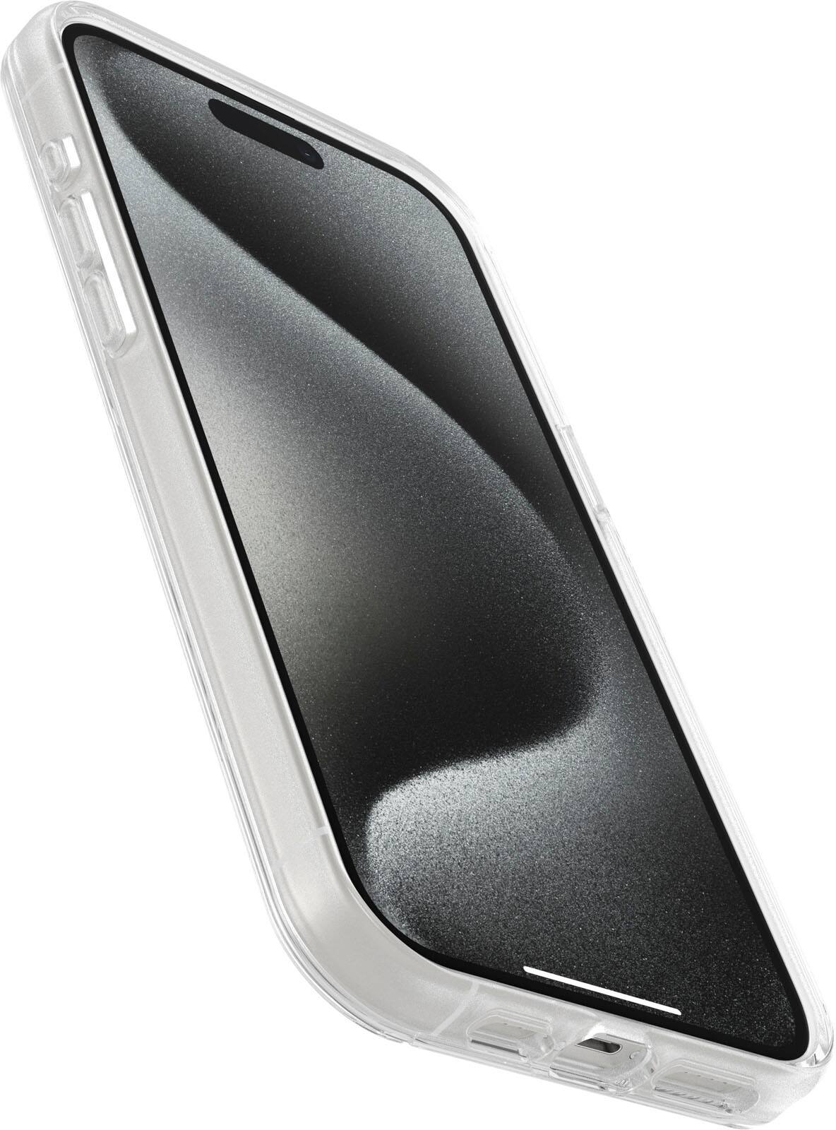 Angle. OtterBox - Symmetry Series Hard Shell for MagSafe for Apple iPhone 15 Pro Max - Clear.