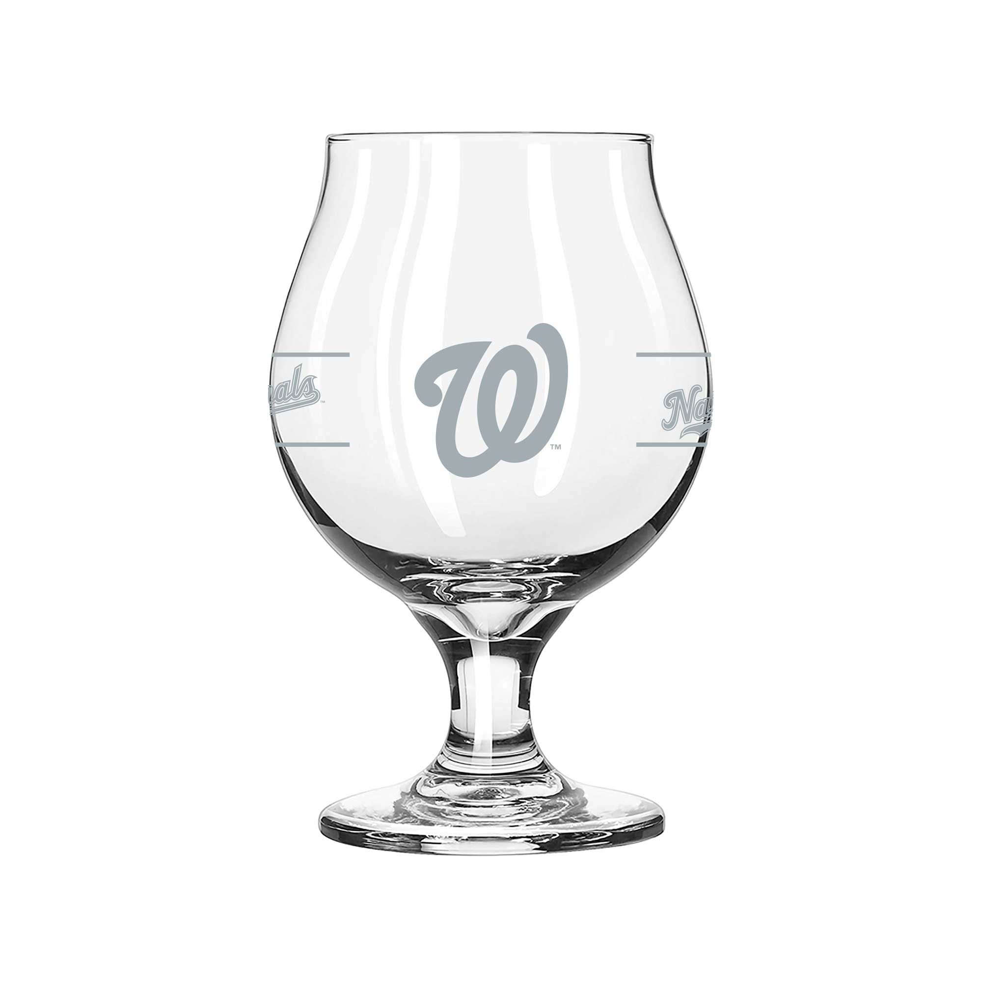Front. Logo Brands - Washington Nationals 16oz. Belgium Glass - Multicolor.
