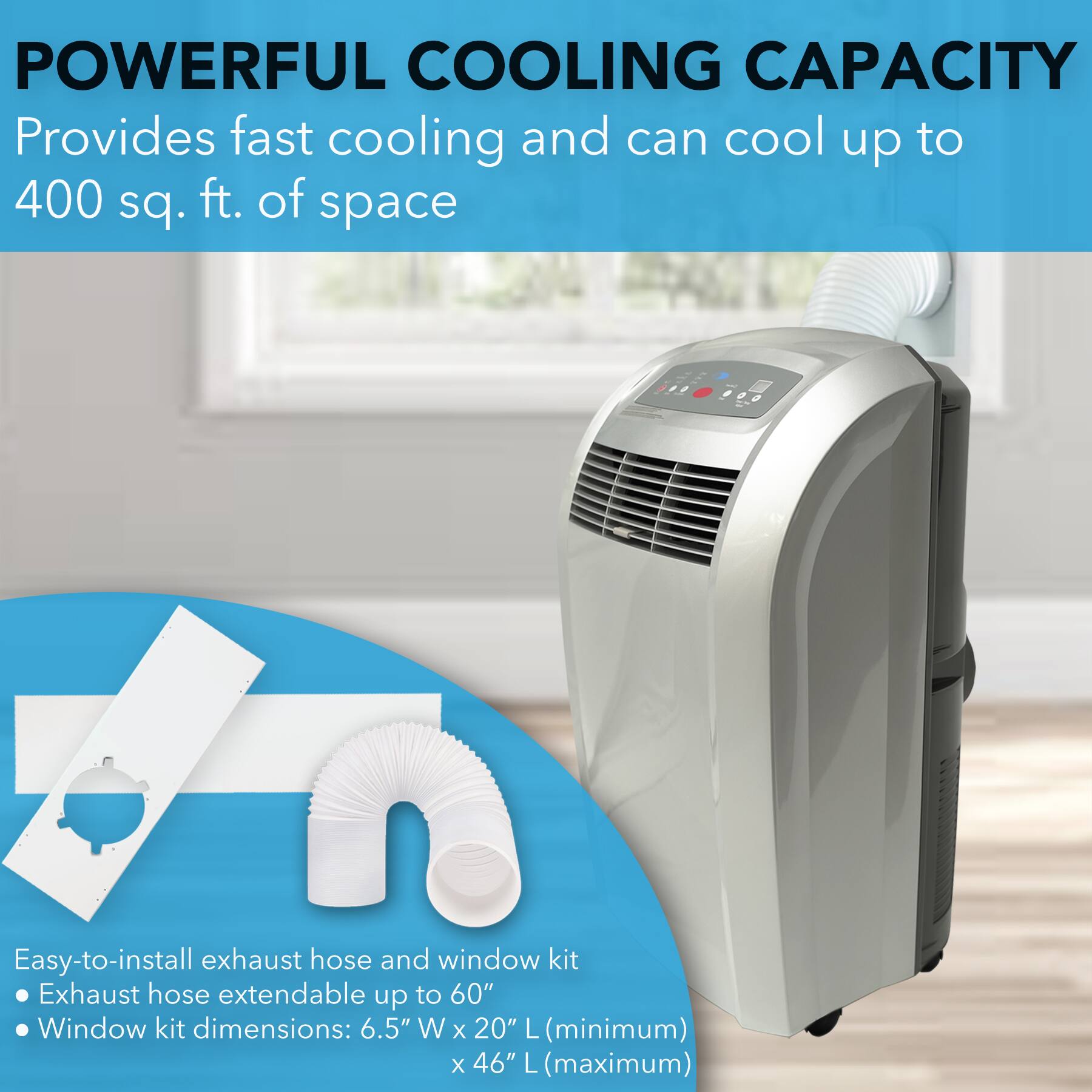Angle. Whynter - ARC-12S 12,000 BTU (5,000 BTU SACC) Portable Air Conditioner with Activated Carbon Filter, up to 400 sq ft - Platinum.