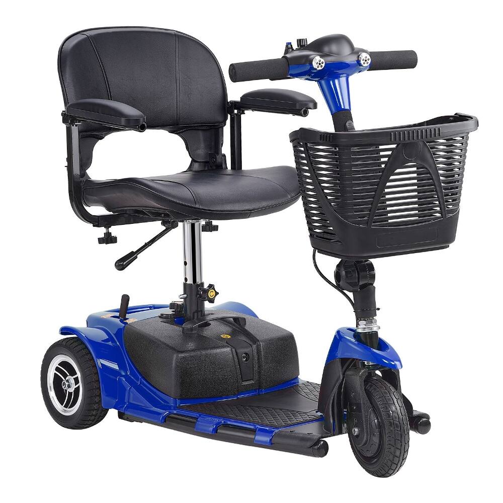 Alt View 5. Loheer - Loheer 3 Wheel Folding Mobility Scooter for Seniors, Heavy-Duty Electric All Terrain Travel Wheelchair, 265lb Capacity - Blue.