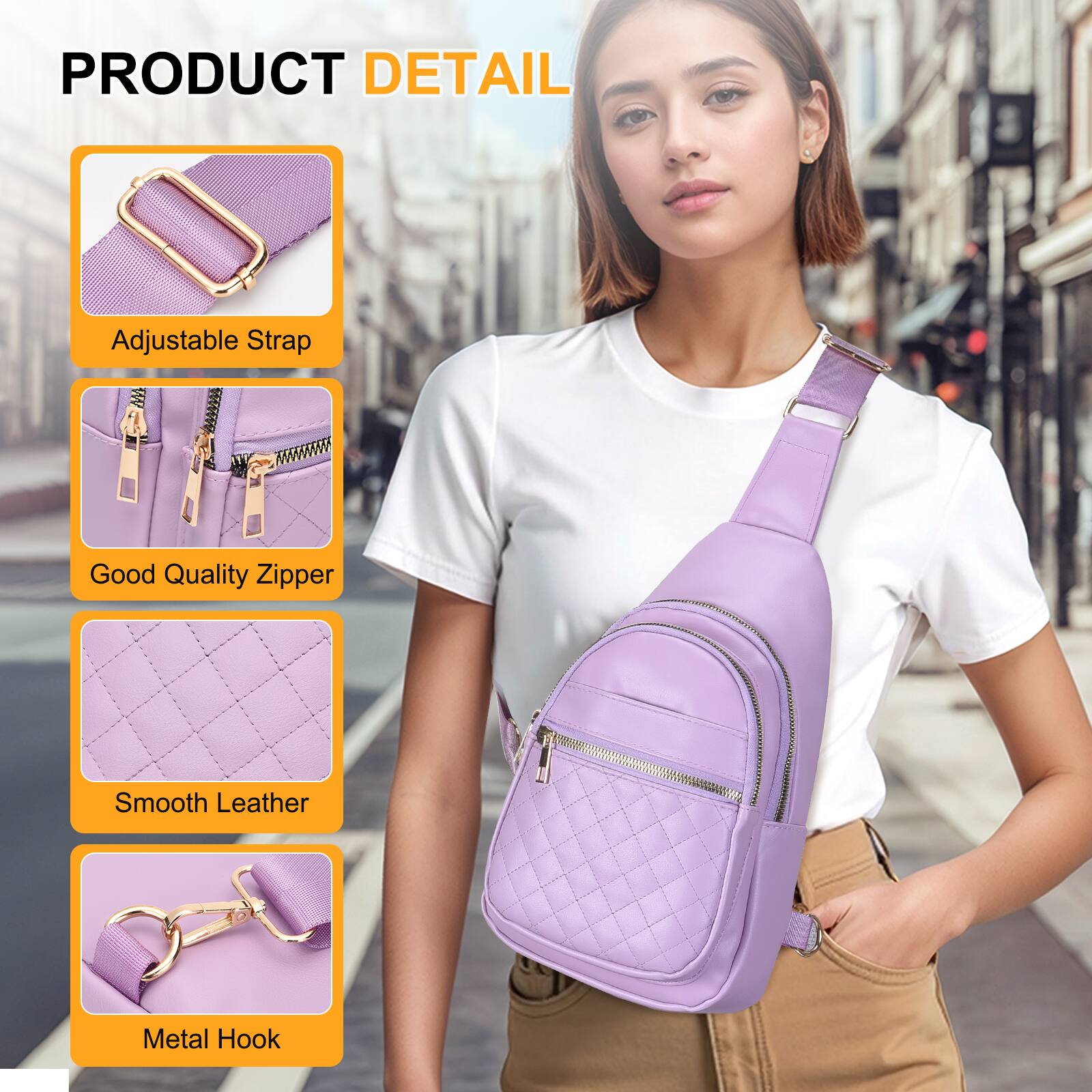 PRODUCT DETAIL

- Adjustable Strap
- Good Quality Zipper
- Smooth Leather
- Metal Hook