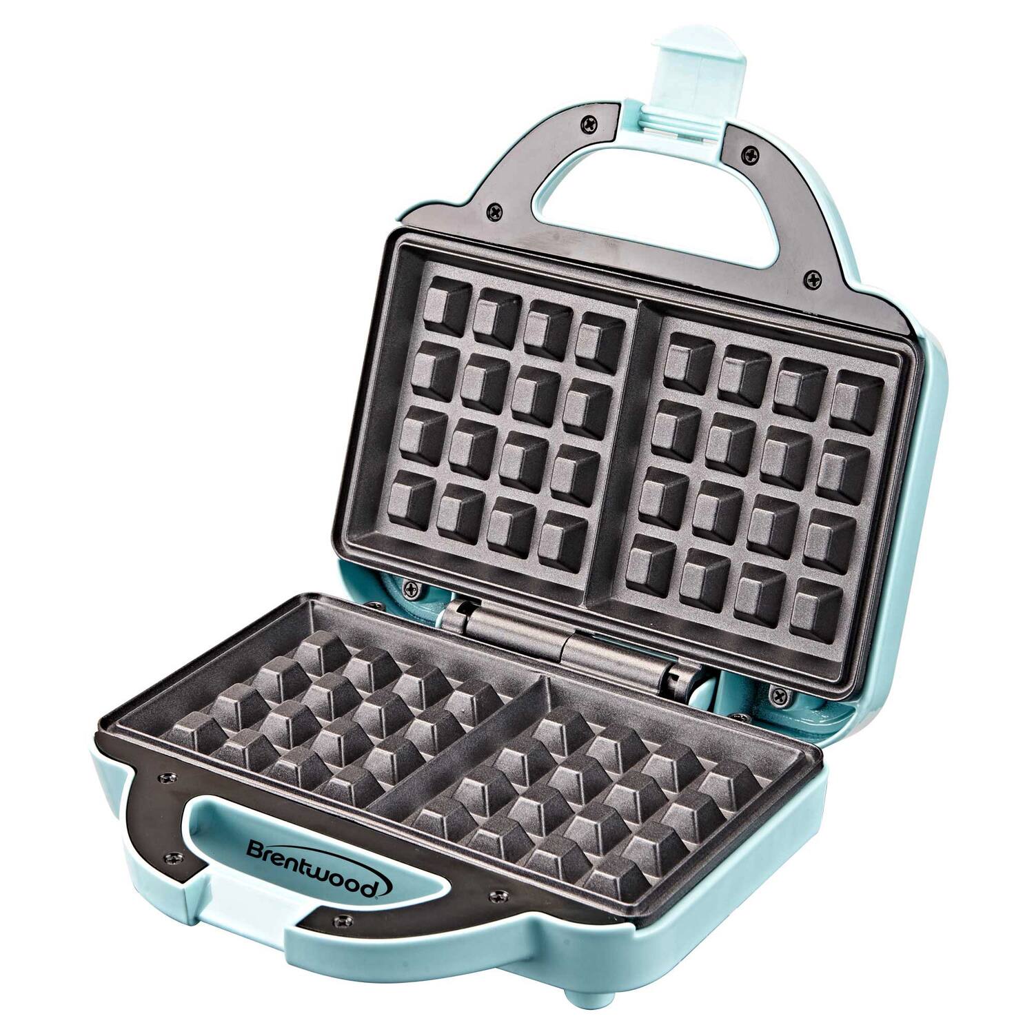 Alt View 2. Brentwood - Brentwood Couture Purse Non-Stick Dual Waffle Maker in Blue with Indicator Lights - Blue.