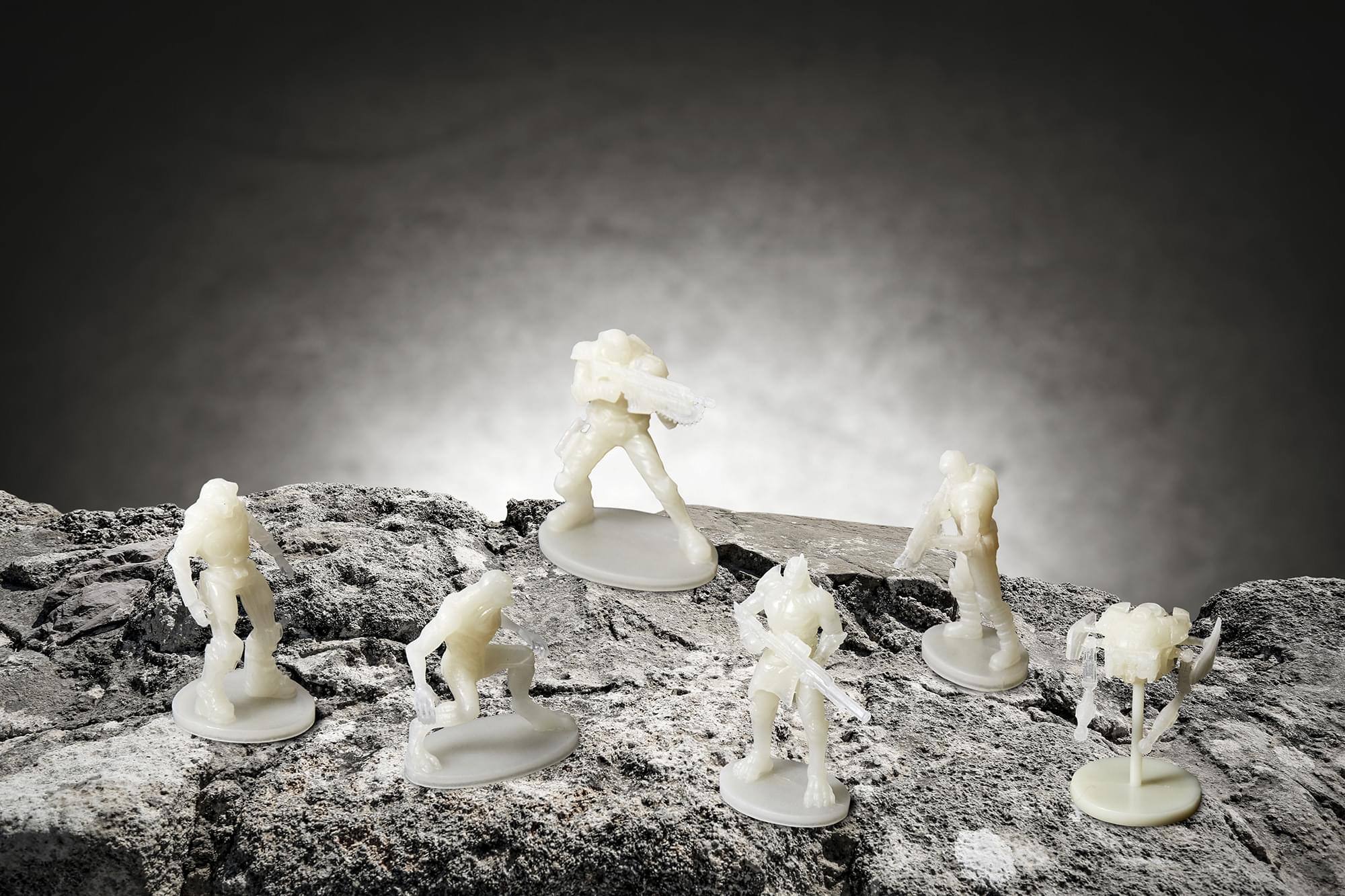 Alt View 4. Toynk - Gears of War Nanoforce Army Builder Figure Collection - 6 Pack - Glow In The Dark - White.