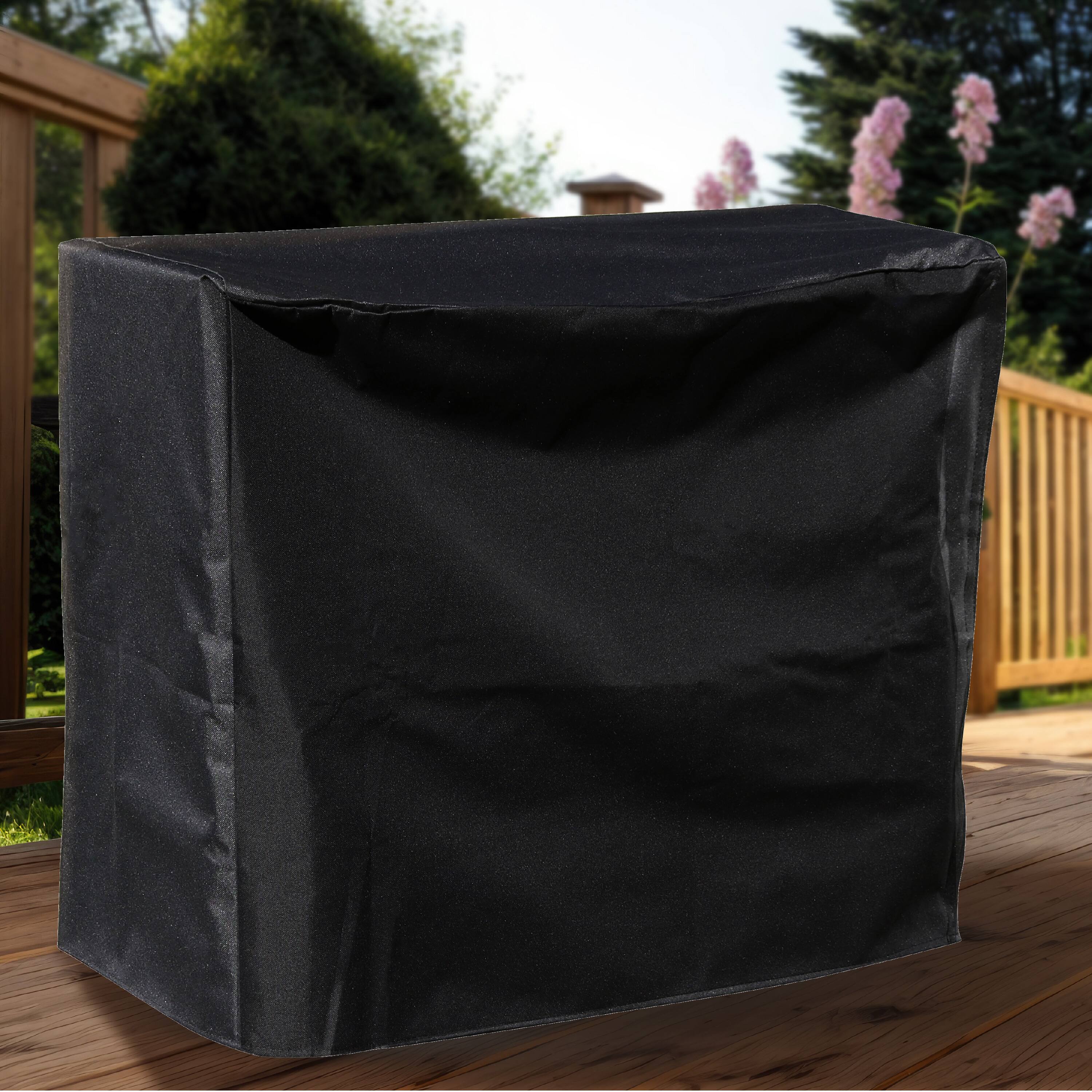 Alt View 4. Sunnydaze - 2 ft Weather-Resistant PVC Firewood Log Rack Cover - Black.