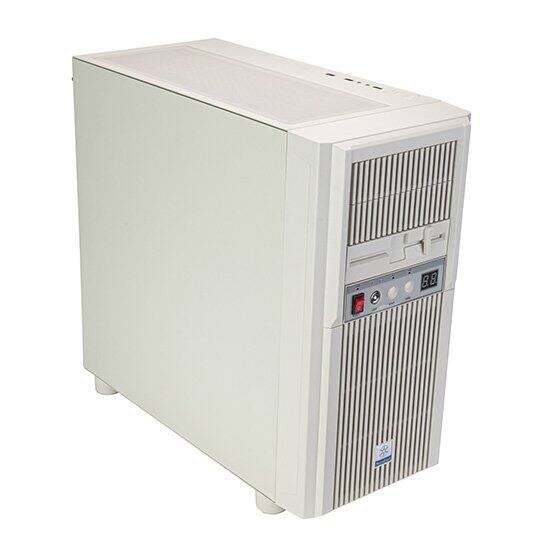 Left. SilverStone - SST-FLP03W Retro-inspired M-ATX versatile chassis with support for diverse storage high-end GPUs and efficient cooling - White.