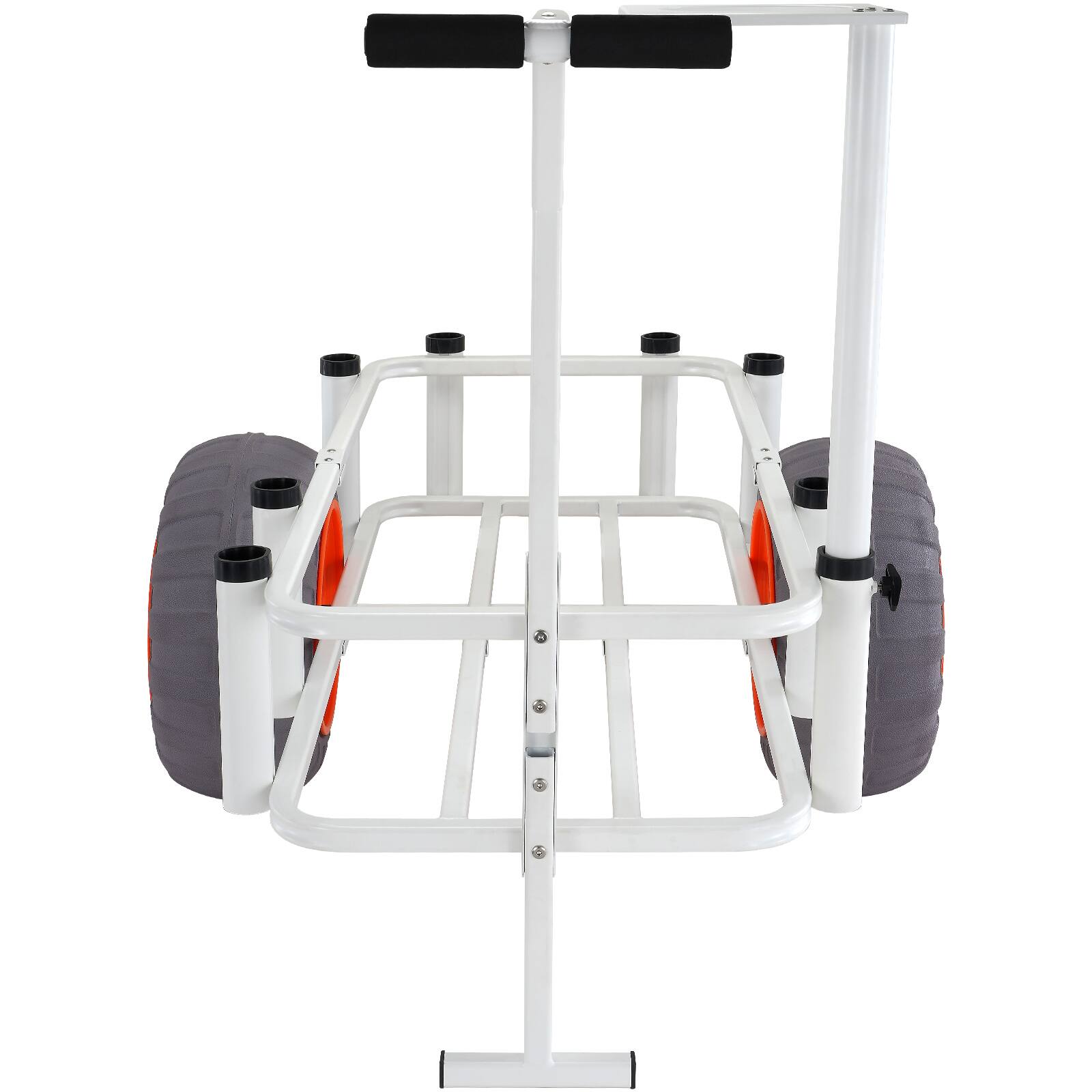 Alt View 5. VEVOR - Beach Fishing Cart, 350 lbs Load Capacity, Fish and Marine Cart with Two 16" Big Wheels PU Balloon Tires for Sand - White.