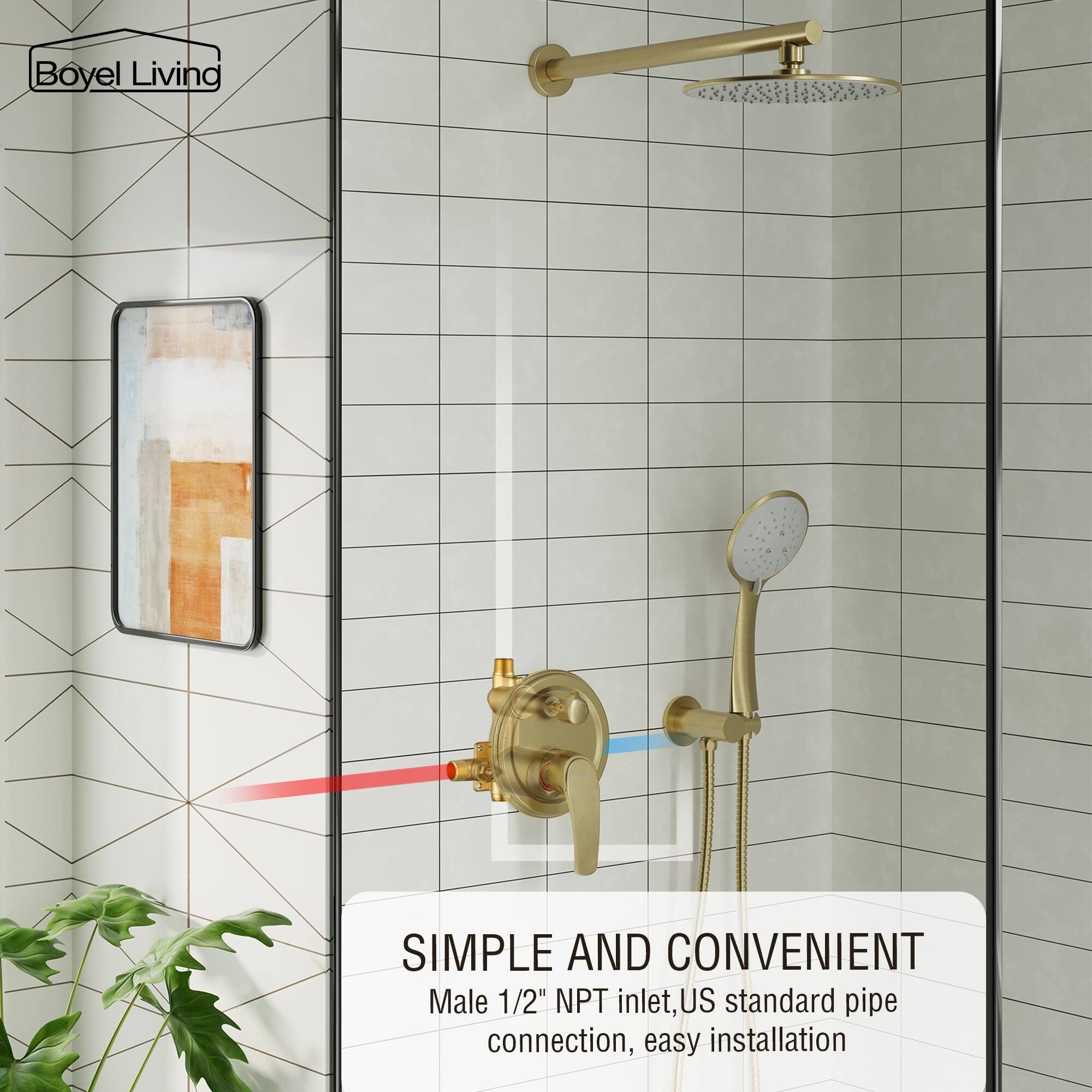 Boyel Living, SIMPLE AND CONVENIENT, Male 1/2" NPT inlet, US standard pipe connection, easy installation