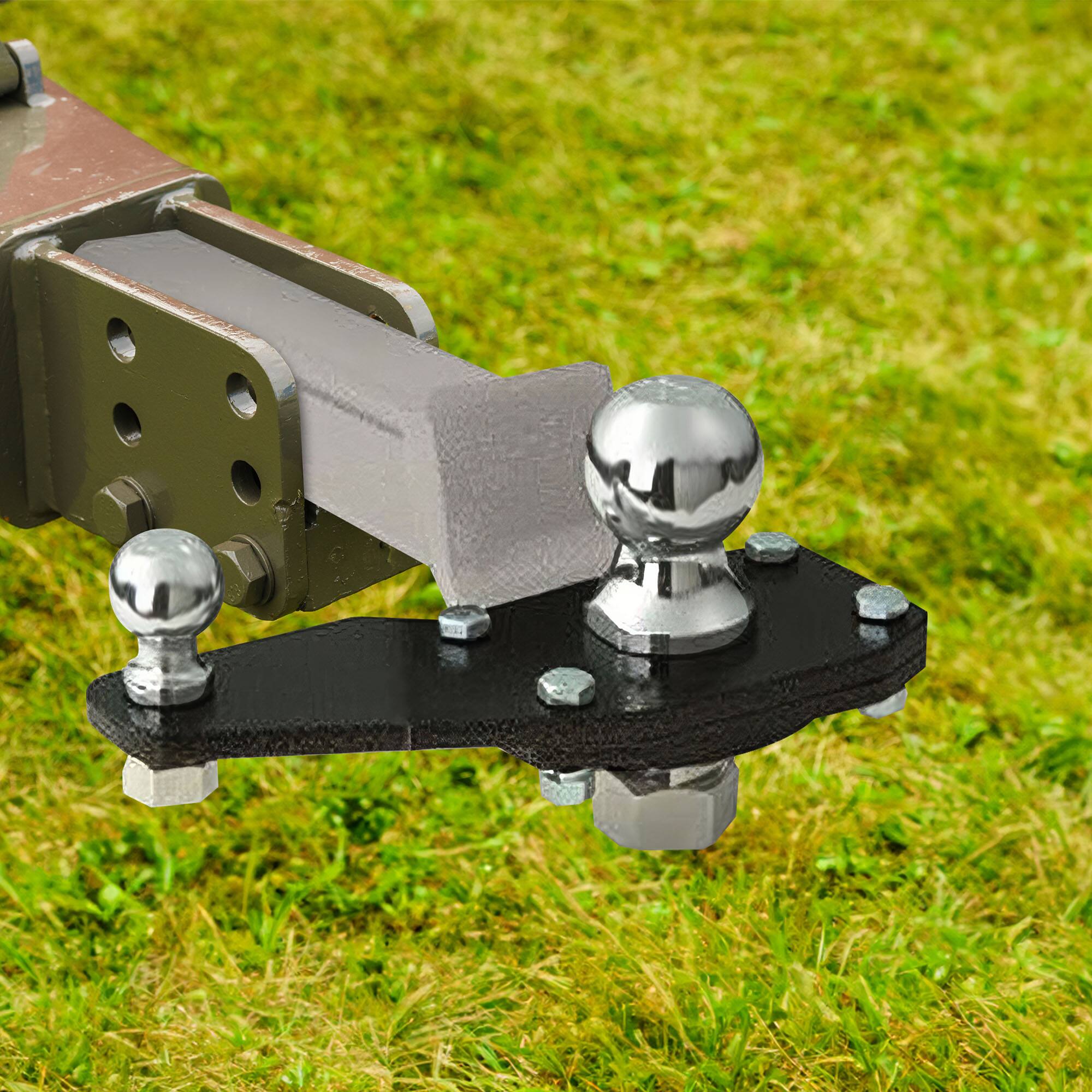 Alt View 2. Camco - EAZ LIFT 2 Inch Powder Coated Sway Control Left/Right Utility Ball Mount Adapter - Black.