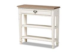 Baxton Studio - Dauphine Traditional French Accent Console Table-1 Drawer - White/Light Brown