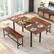 Alt View 11. Costway - 3 Piece Dining Table Set for 4-6 63"Kitchen Table with 2 Benches Metal Frame Walnut - Walnut.