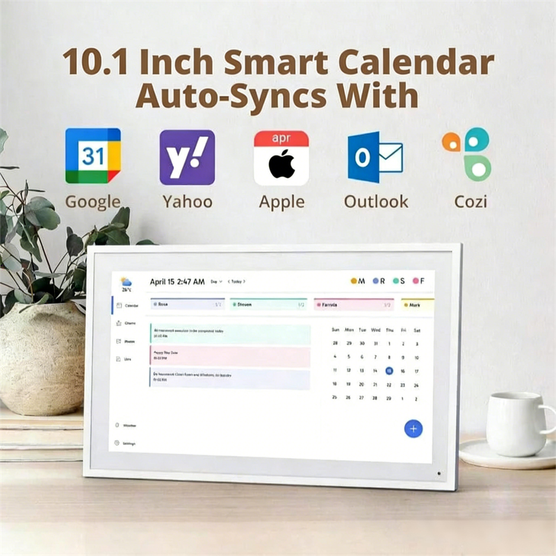 10.1 Inch Smart Calendar Auto-Syncs With Google Yahoo Apple Outlook Cozi

April 15 2:47 AM

Sun Mon Tue Wed Thu Fri Sat

1 2 3 4 5 6 7 8 9 10 11 12 13 14 15 16 17 18 19 20 21 22 23 24 25 26 27 28 29 30 31