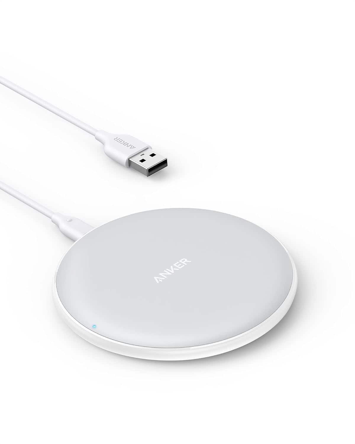 Anker - 313 Wireless Charger (Pad), Qi-Certified, 10W Max Fast Charging - White