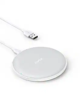 Anker - 313 Wireless Charger (Pad), Qi-Certified, 10W Max Fast Charging - White