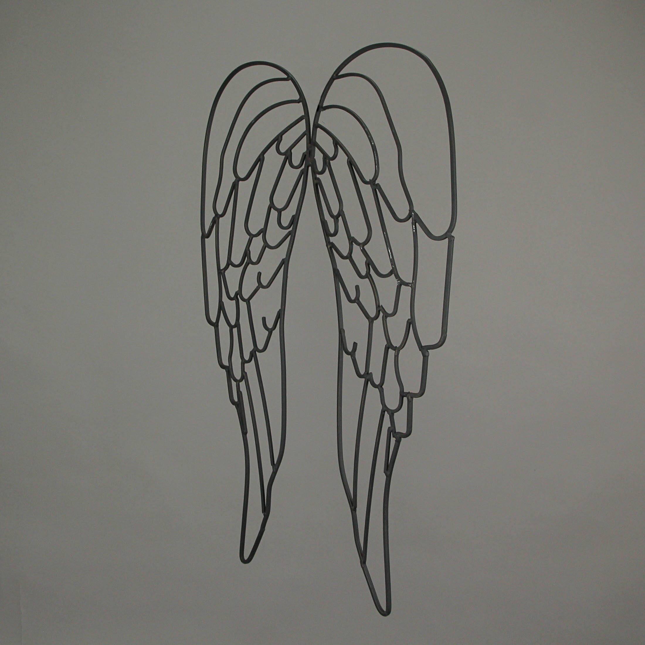 Alt View 1. Distinctive Designs - Metal Wire Art Angel WIngs Wall Décor Sculpture 25 inch - Black.