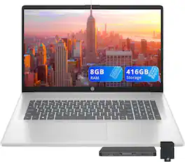 HP - 17.3" FHD Business Laptop,Intel i5-1334U,8GB RAM,256GB SSD+160GB Docking Station,Backlit Keyboard,Win 11 - Silver