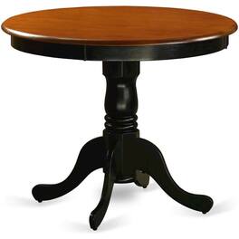 East West Furniture - Antique Table 36" Round with and Cherry Finish - Black