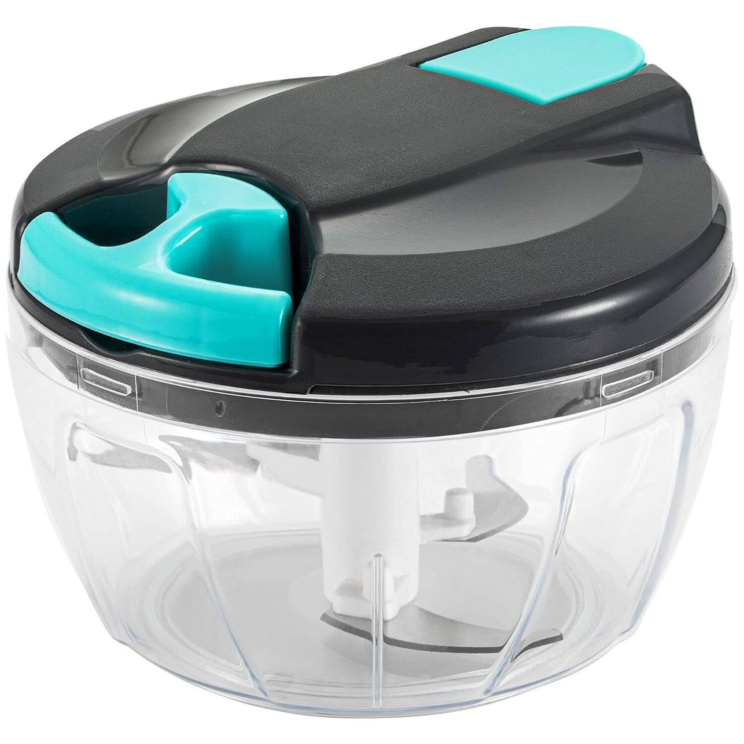 Giantpower - Hand Pull String Garlic Mincer Onion Cutter Vegetable Chopper - Black/Blue