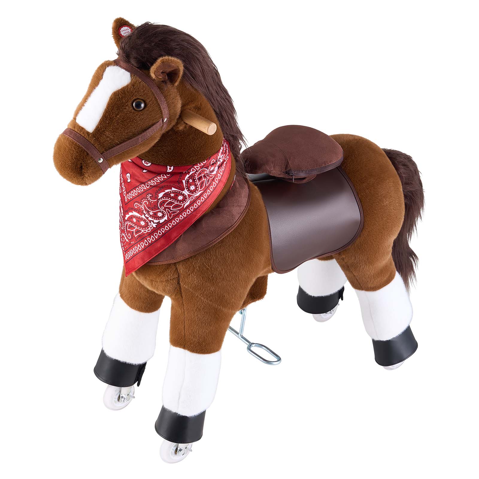 Alt View 5. VEVOR - Ride On Horse, Riding Pony Toys for Kids, No Battery Required, Smooth Wheels with Anti-Roll Stop Ring - Brown.